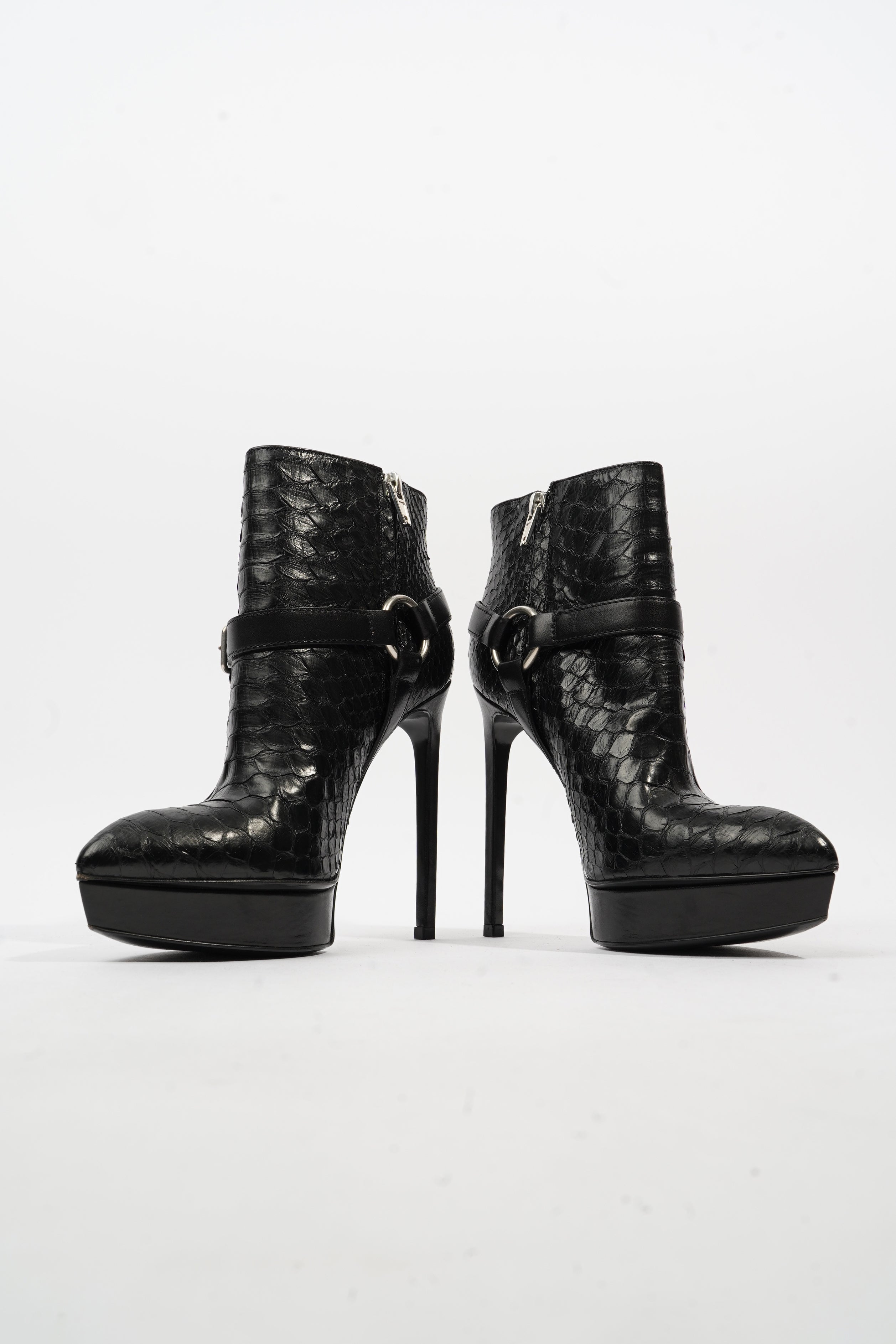 Saint Laurent Ankle Boots 120 Black Python EU 36 UK 3