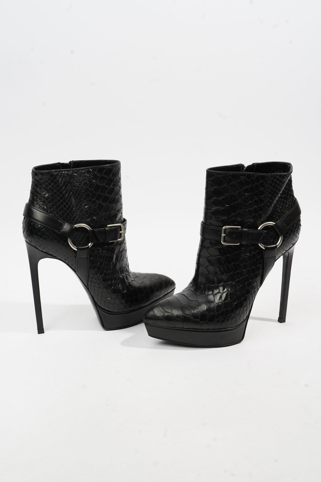 Saint Laurent Ankle Boots 120 Black Python EU 36 UK 3