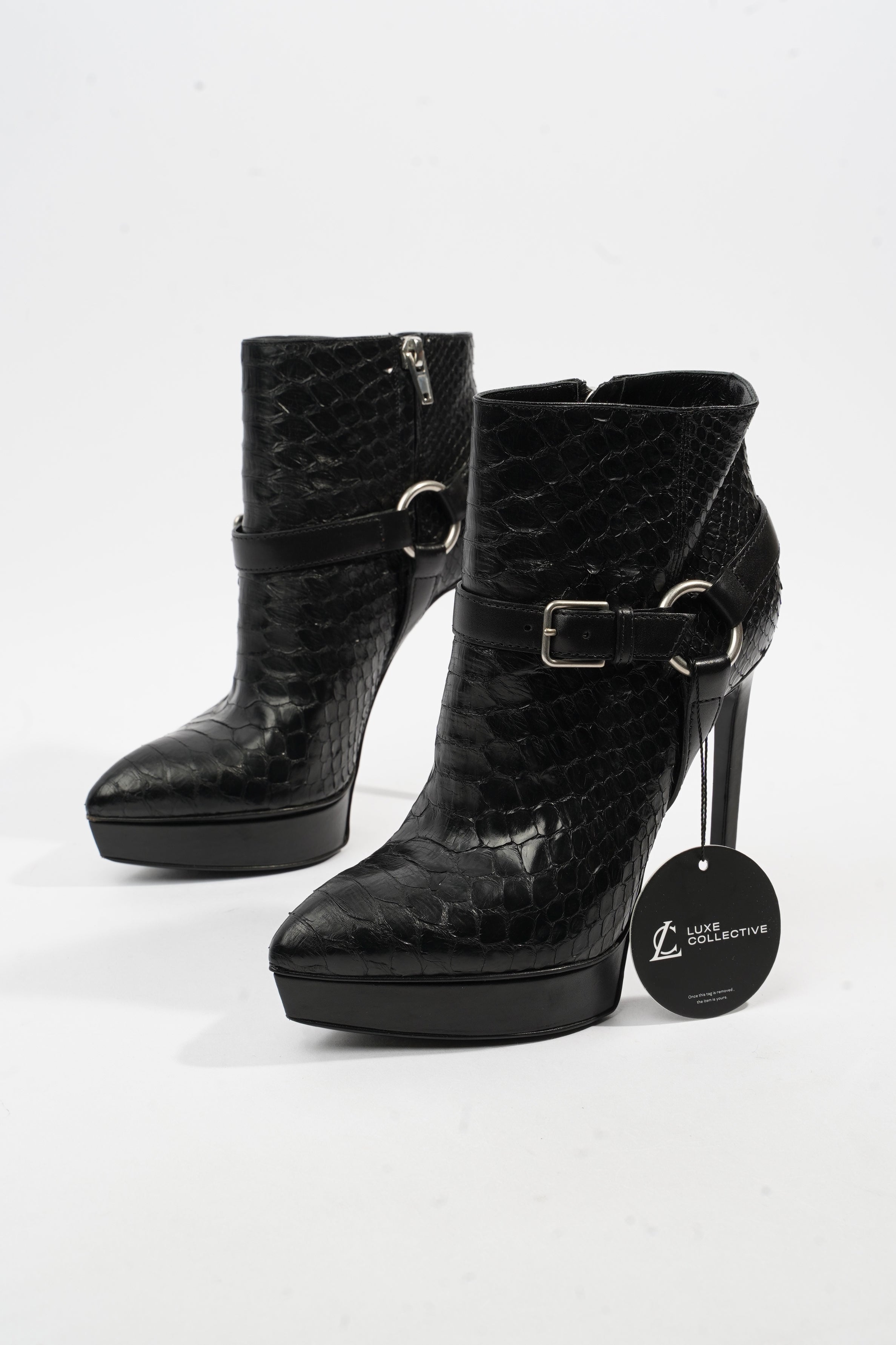 Saint Laurent Ankle Boots 120 Black Python EU 36 UK 3
