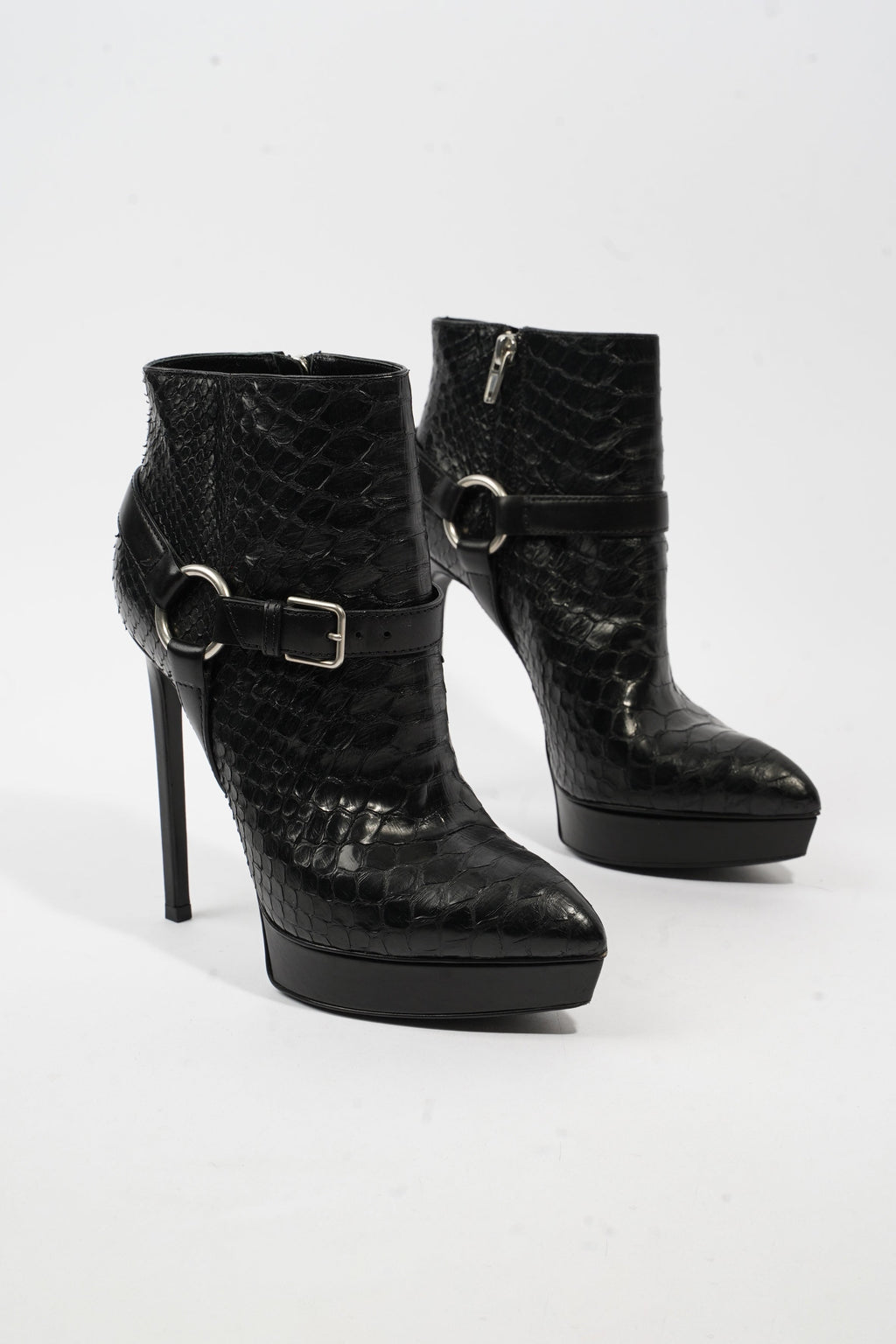 Saint Laurent Ankle Boots 120 Black Python EU 36 UK 3