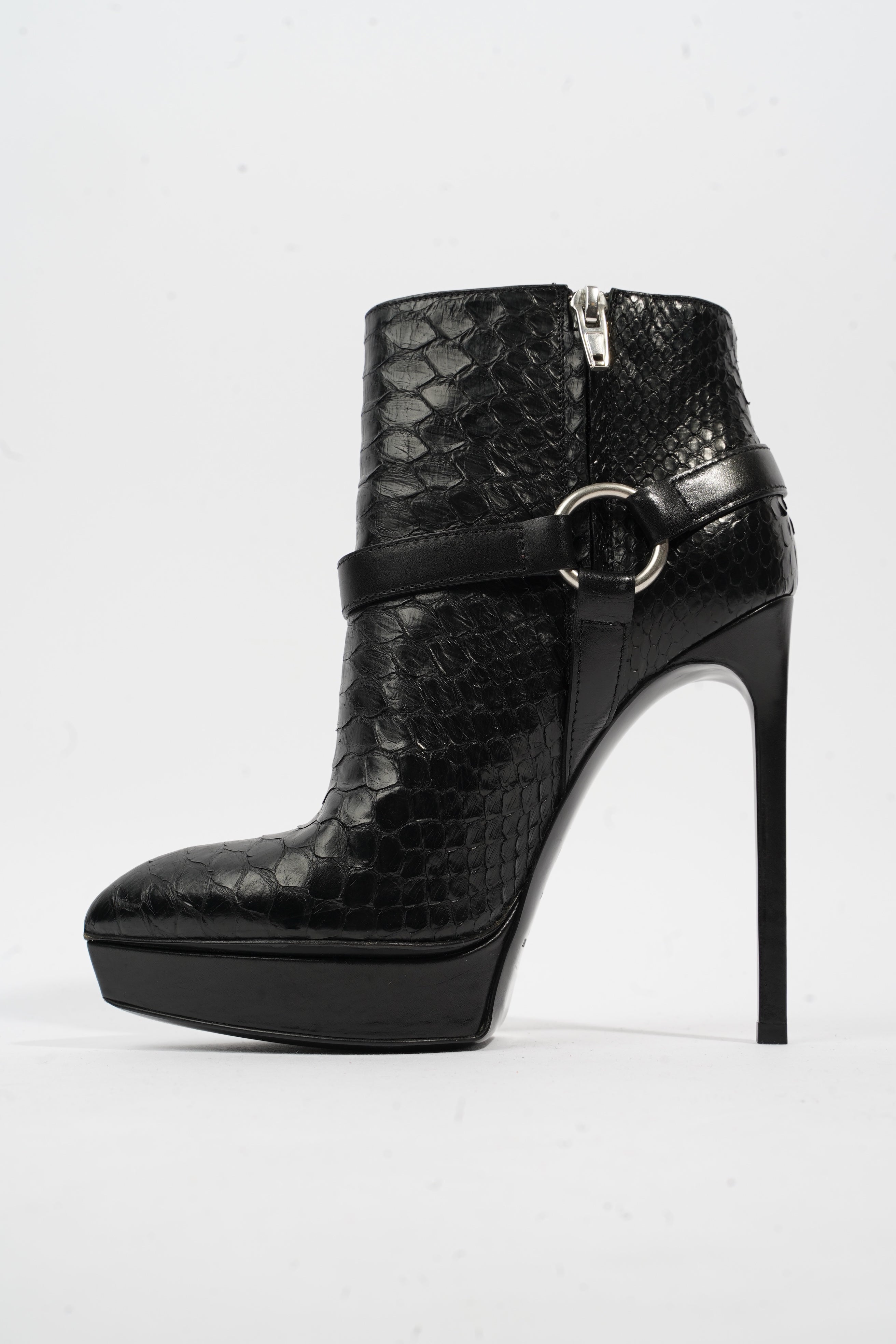 Saint Laurent Ankle Boots 120 Black Python EU 36 UK 3