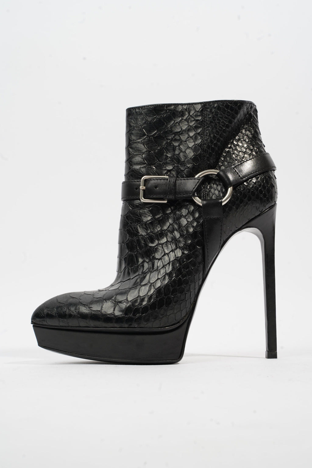 Saint Laurent Ankle Boots 120 Black Python EU 36 UK 3