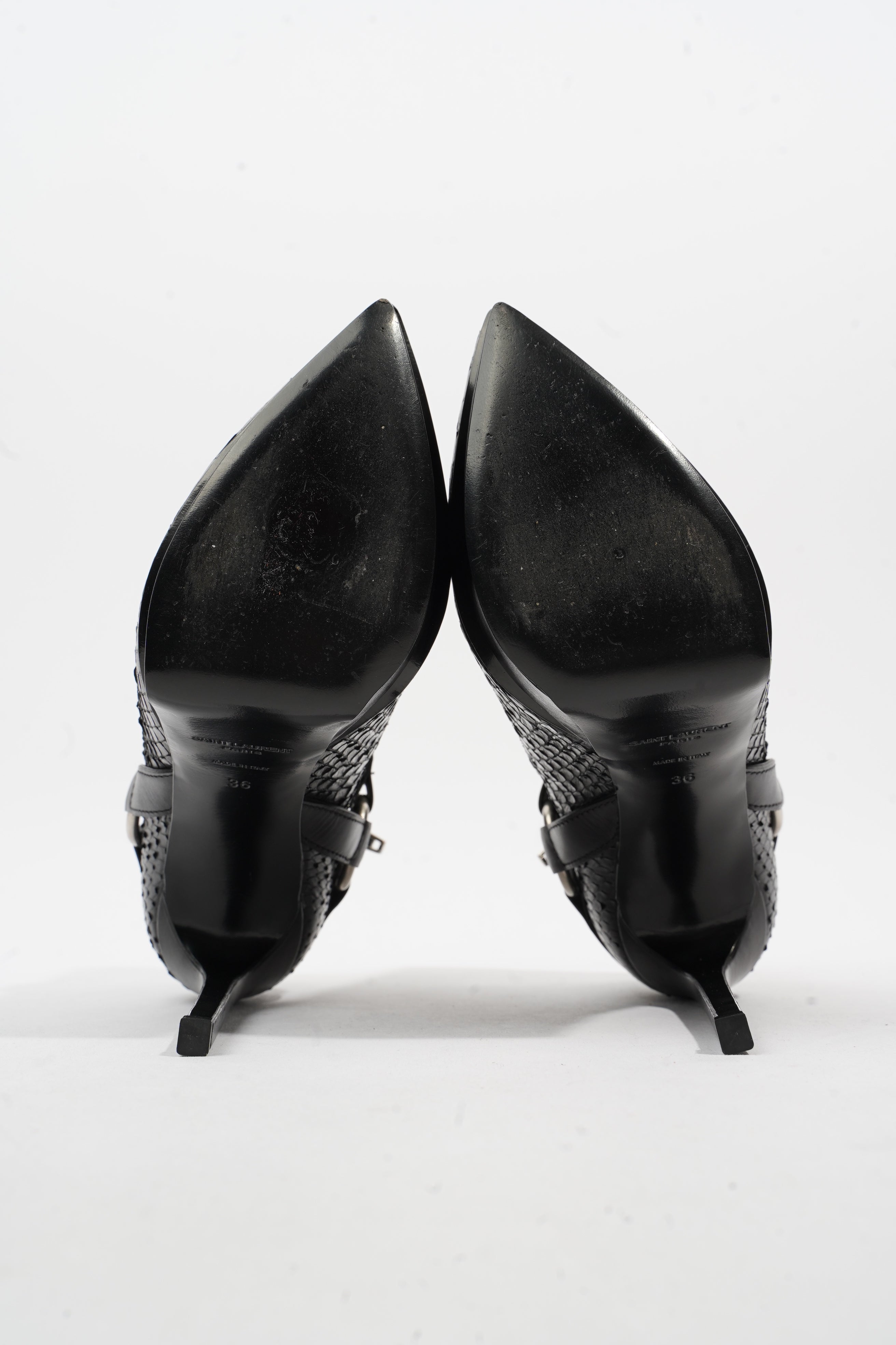 Saint Laurent Ankle Boots 120 Black Python EU 36 UK 3