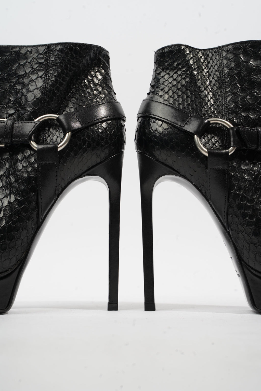 Saint Laurent Ankle Boots 120 Black Python EU 36 UK 3