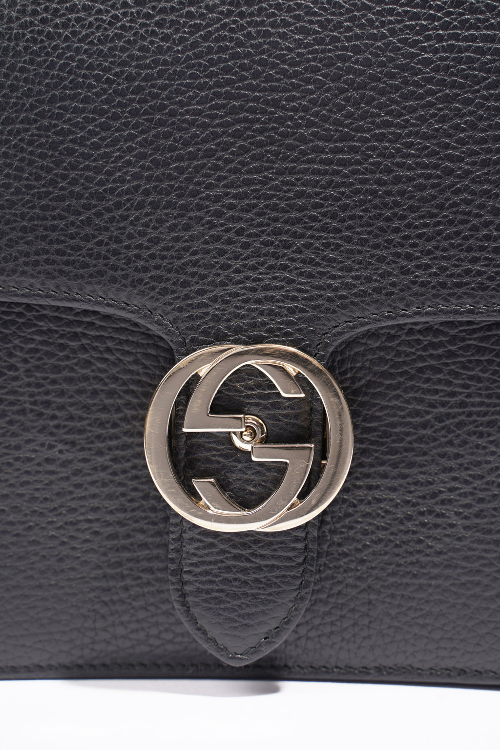 Gucci Interlocking G Black Leather Medium