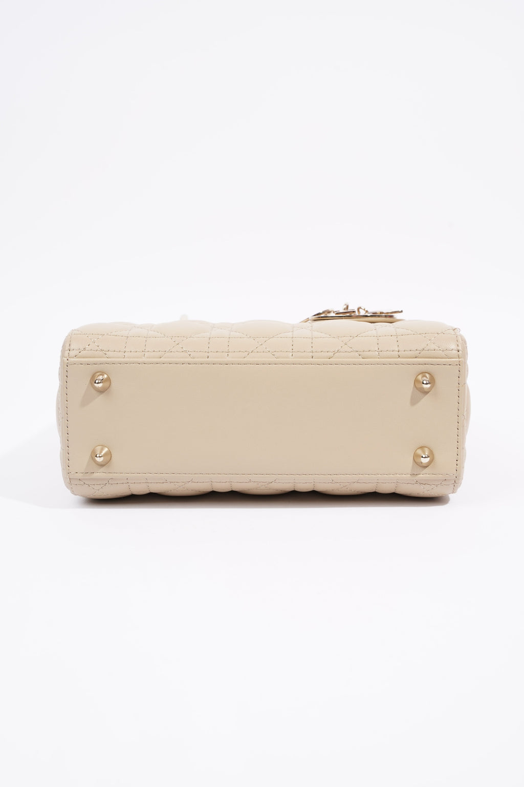 Christian Dior Lady Dior Cream Leather Small