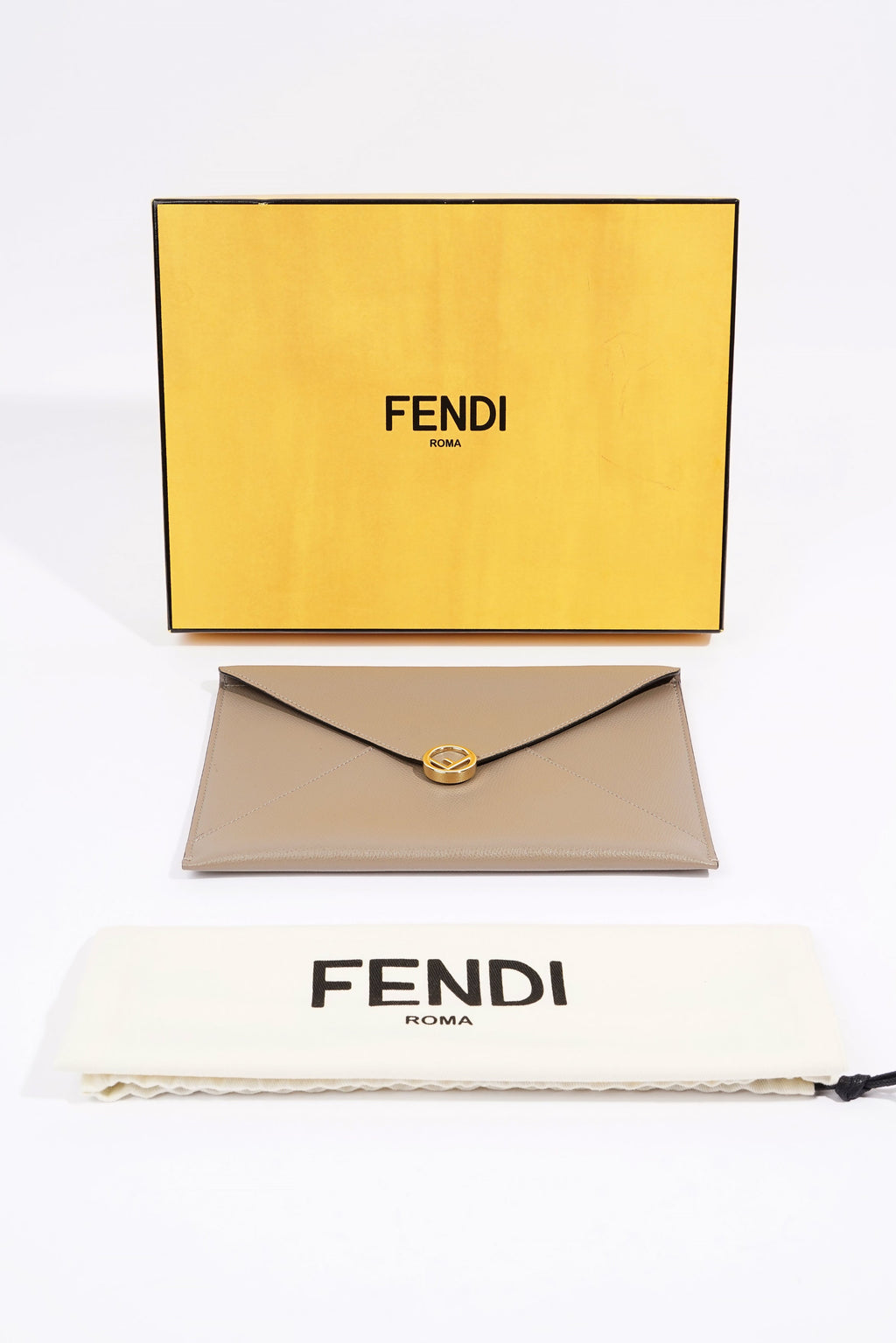 Fendi Fendi Flat Envelope Grey Leather