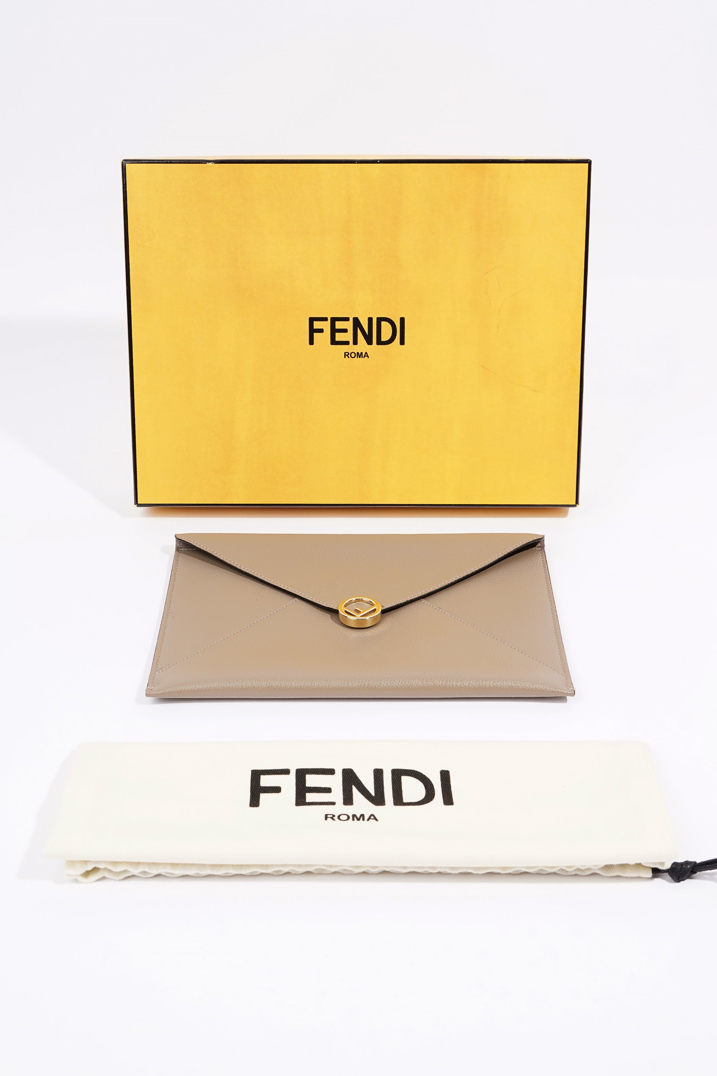 Fendi Fendi Flat Envelope Grey Leather
