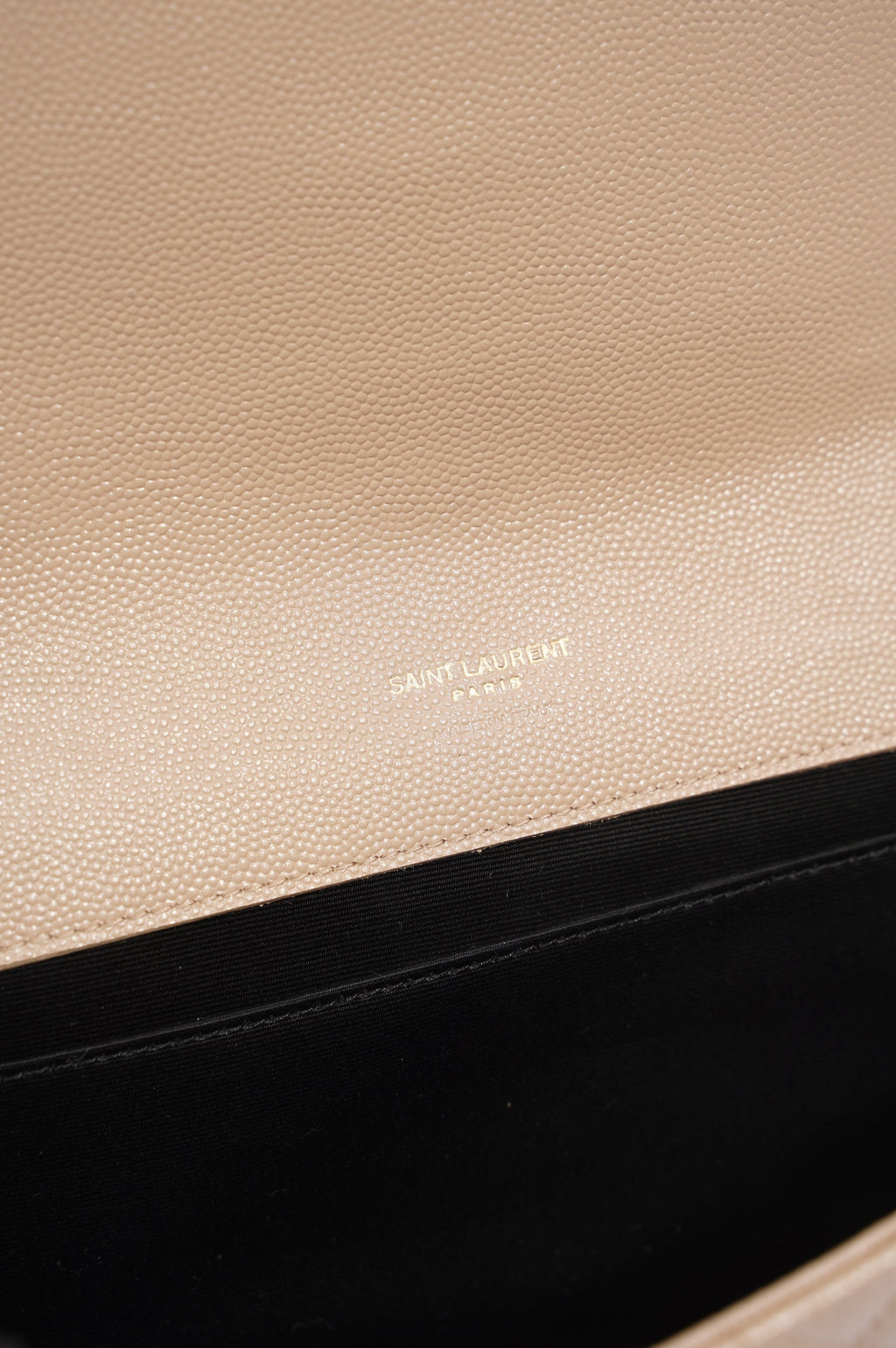 Saint Laurent Triquilt Clutch Beige Leather