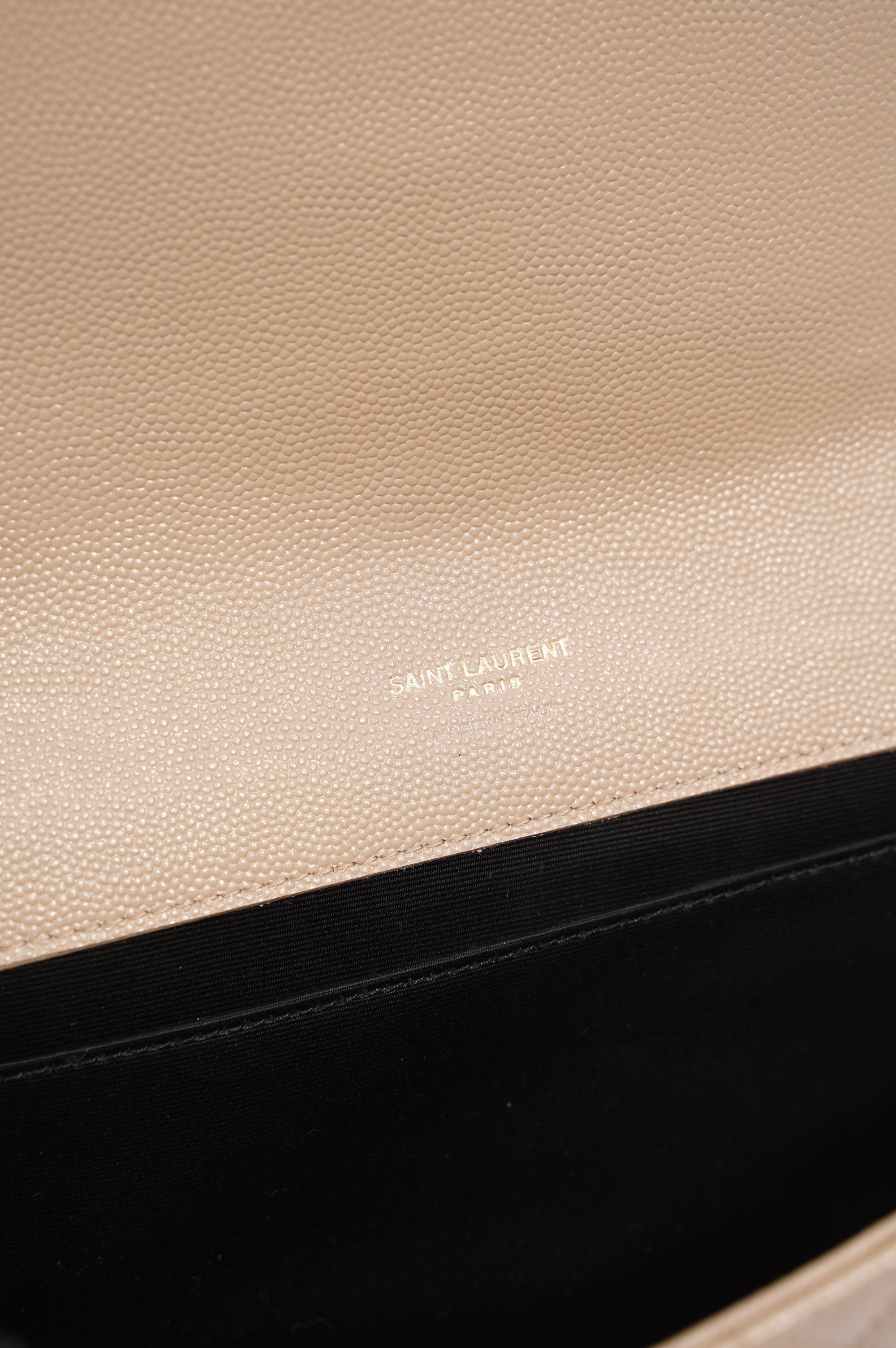 Saint Laurent Triquilt Clutch Beige Leather