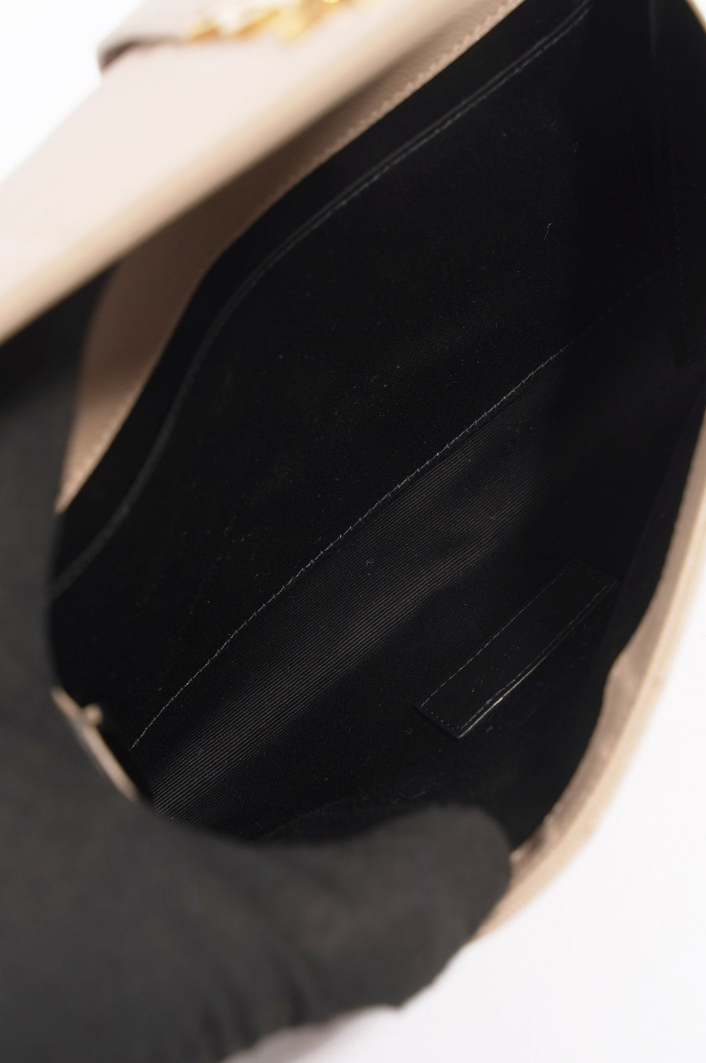 Saint Laurent Triquilt Clutch Beige Leather