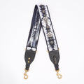 Christian Dior Saddle Bag Strap Navy / Black / White Canvas