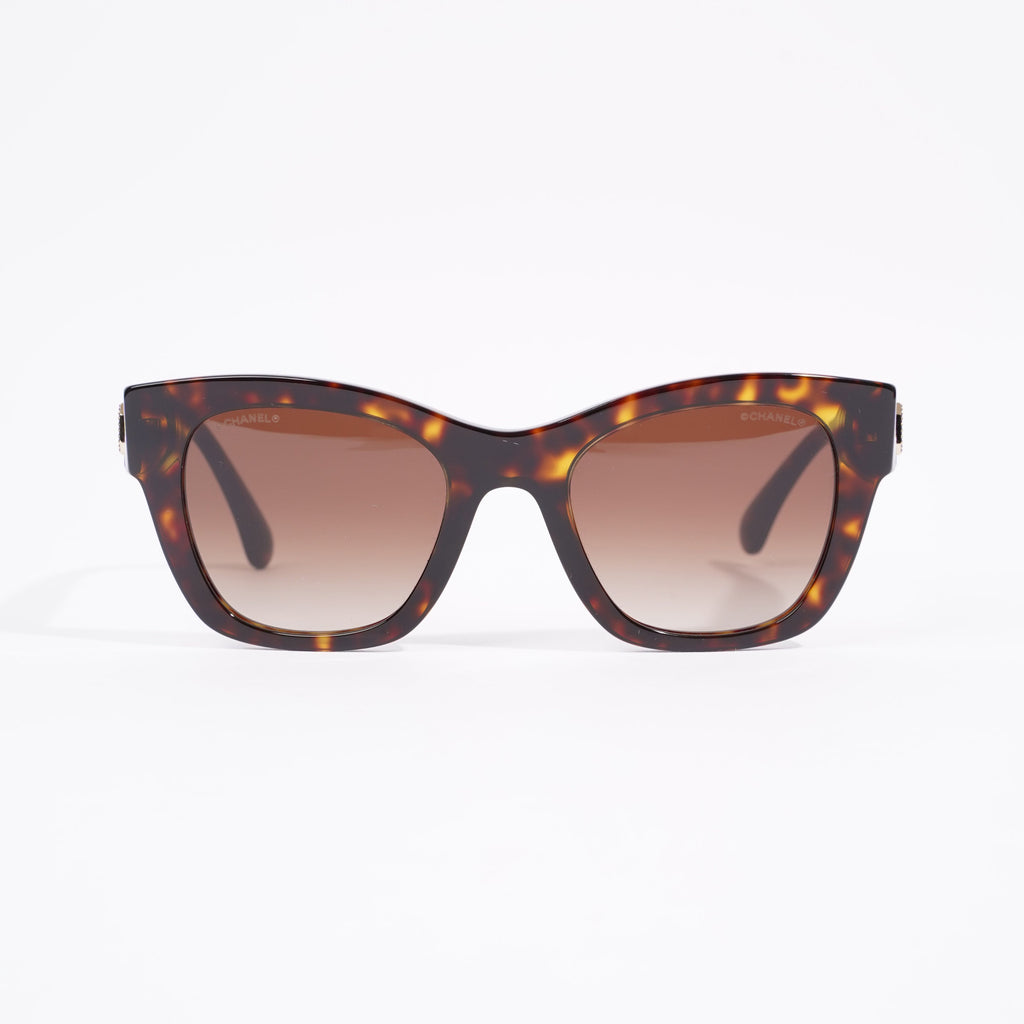 Chanel Square Sunglasses Tortoise Shell Acetate 140
