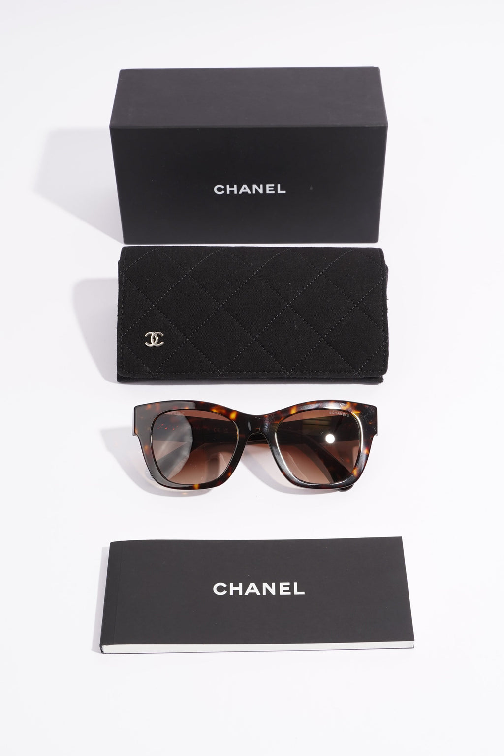 Chanel Square Sunglasses Tortoise Shell Acetate 140