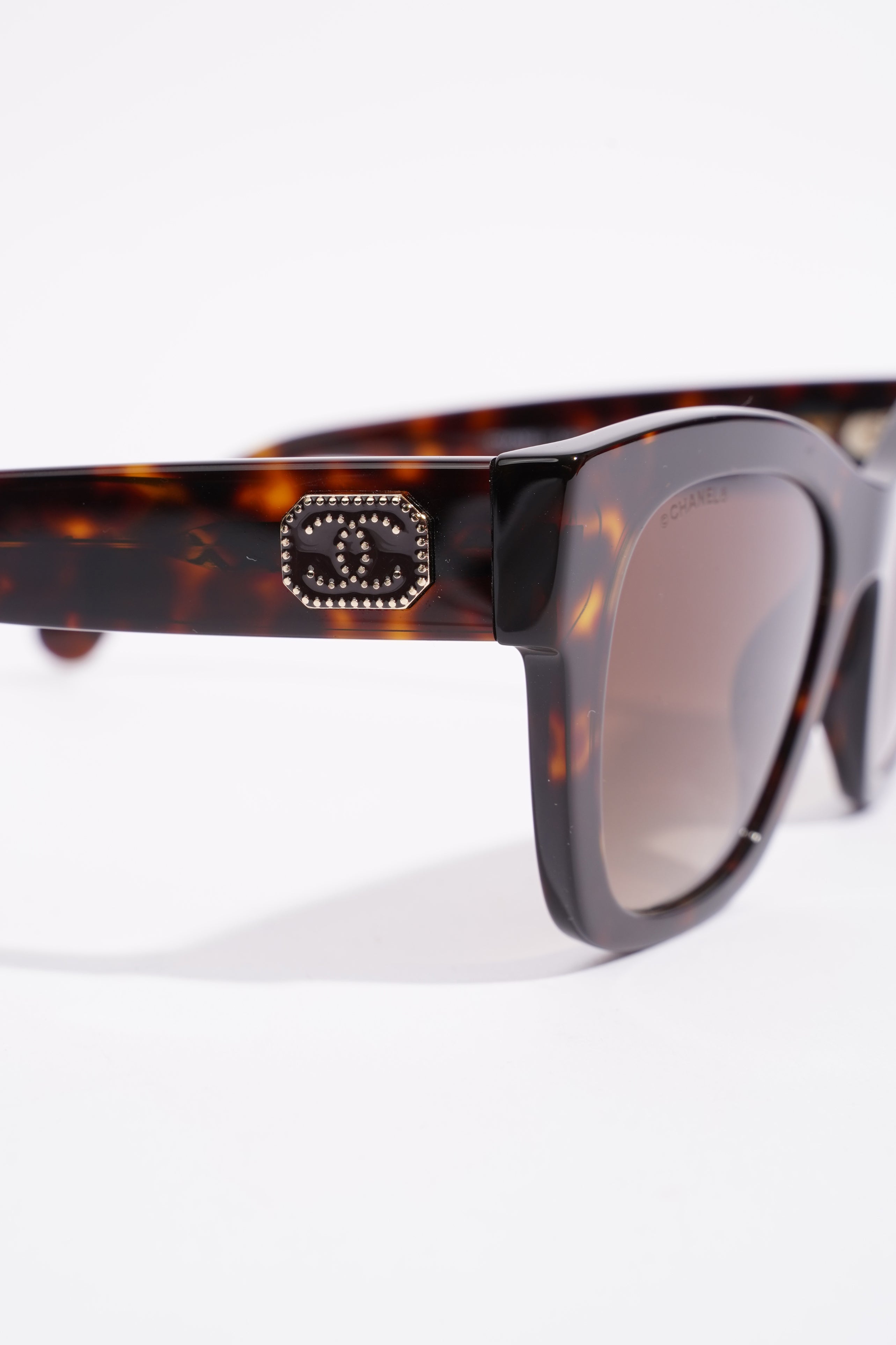 Chanel Square Sunglasses Tortoise Shell Acetate 140
