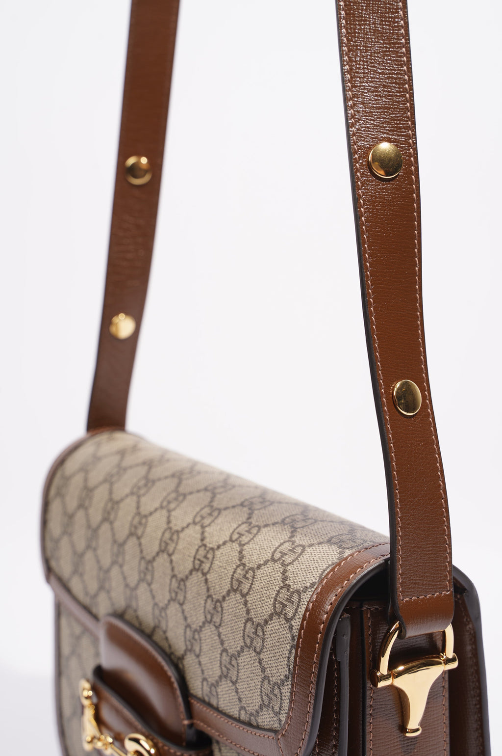 Gucci 1955 Horsebit Shoulder Bag Monogram Canvas