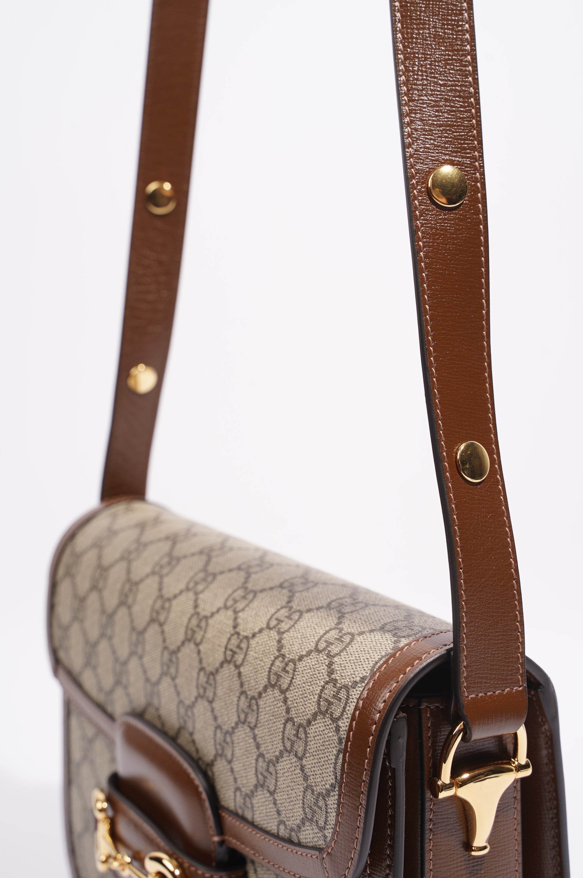 Gucci 1955 Horsebit Shoulder Bag Monogram Canvas