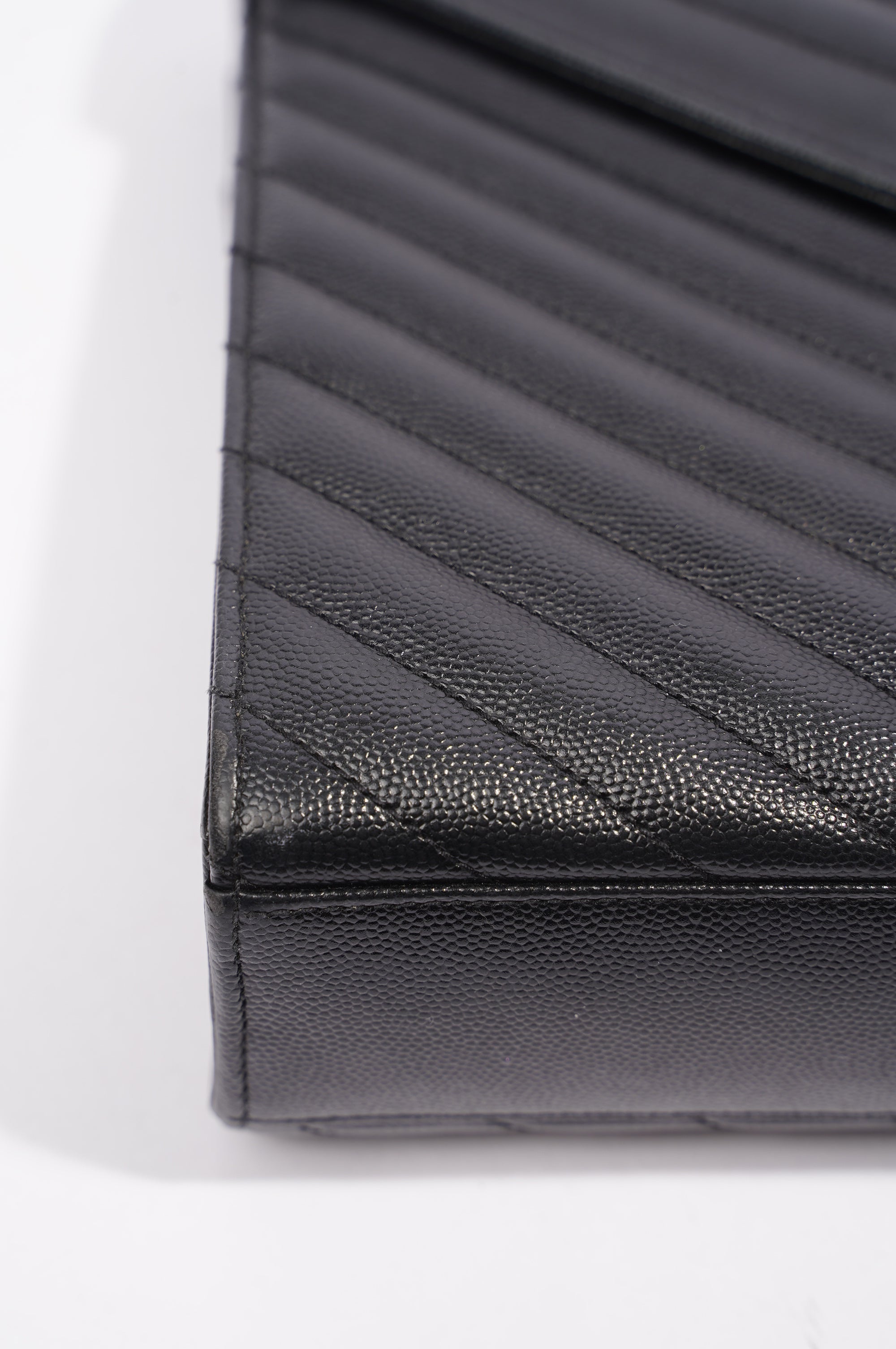 Saint Laurent Envelope Chain Flap Bag Black Matelasse Leather Large
