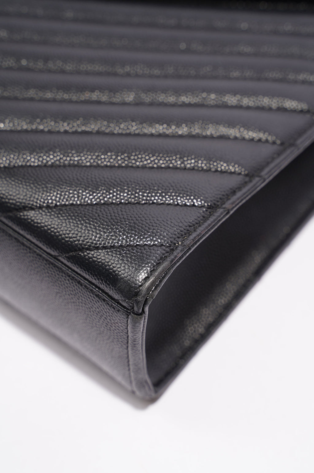 Saint Laurent Envelope Chain Flap Bag Black Matelasse Leather Large