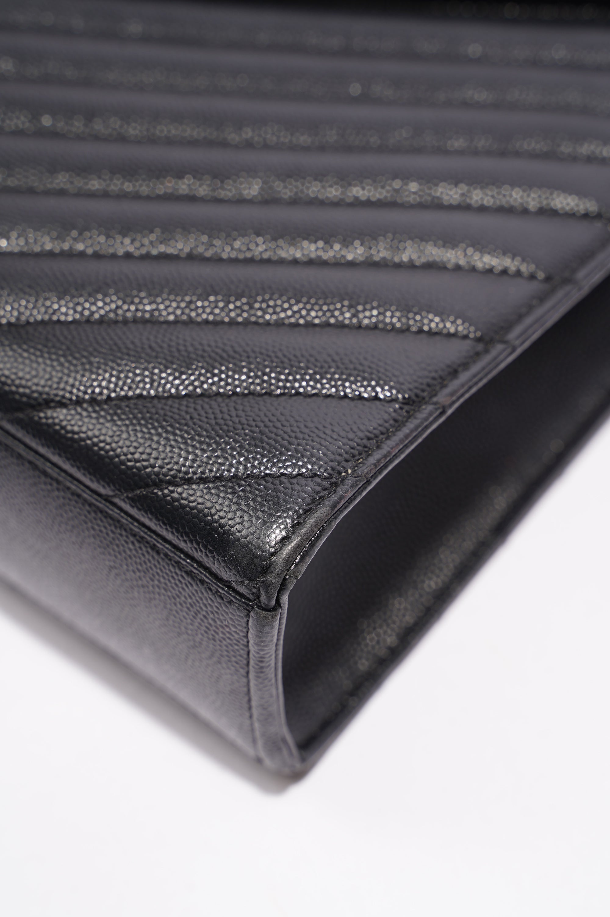 Saint Laurent Envelope Chain Flap Bag Black Matelasse Leather Large