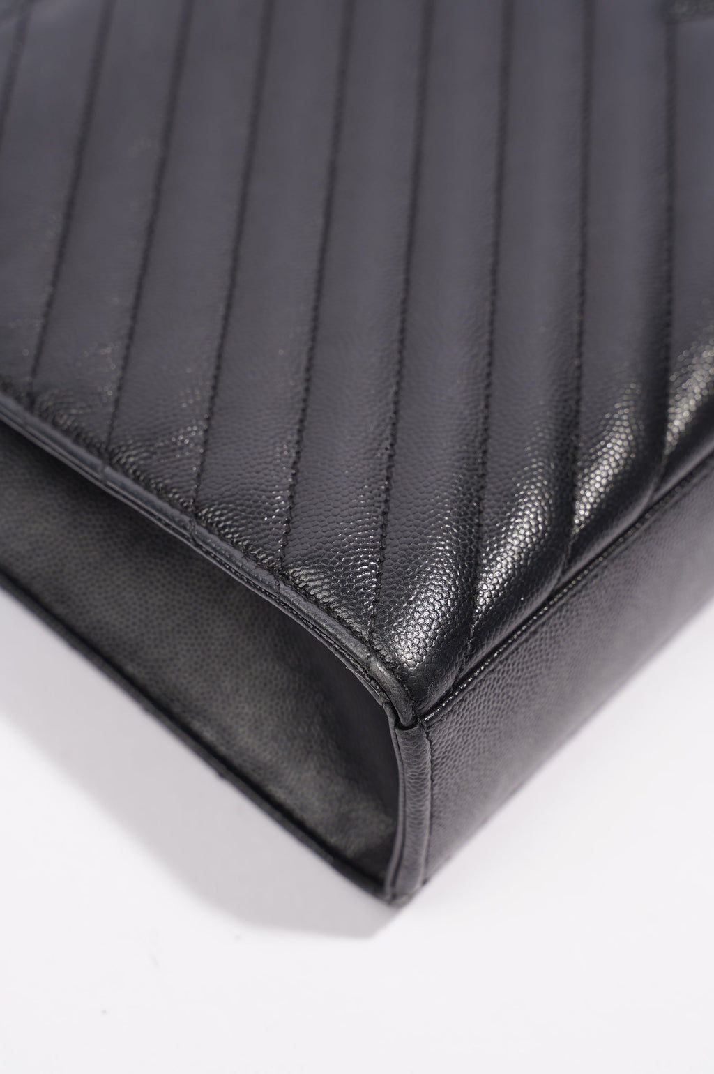 Saint Laurent Envelope Chain Flap Bag Black Matelasse Leather Large