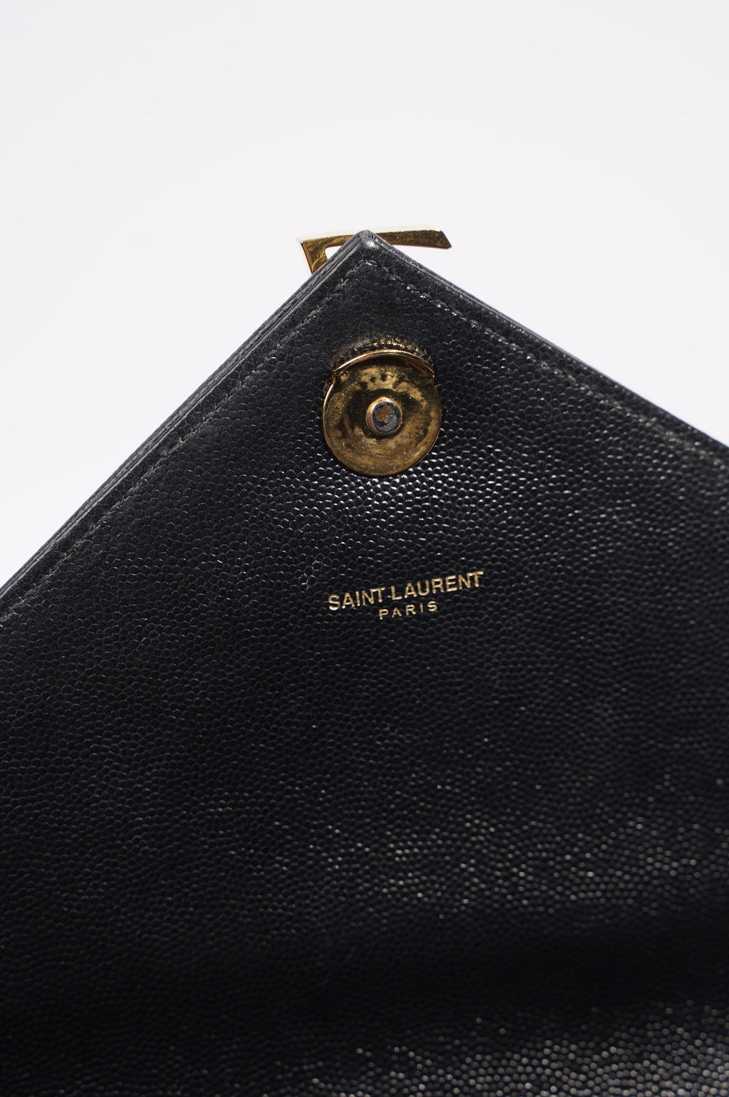 Saint Laurent Envelope Chain Flap Bag Black Matelasse Leather Large