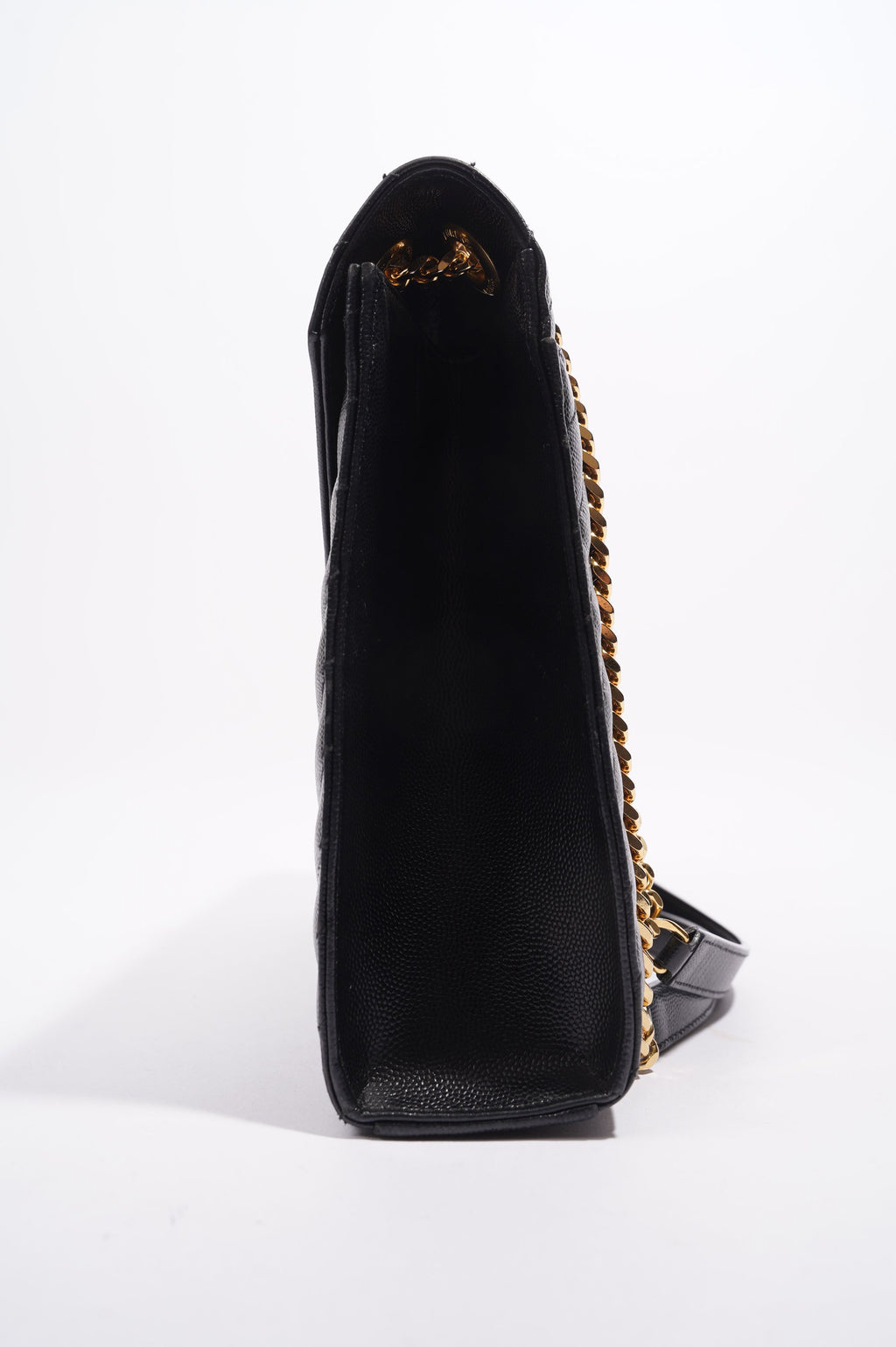 Saint Laurent Envelope Chain Flap Bag Black Matelasse Leather Large