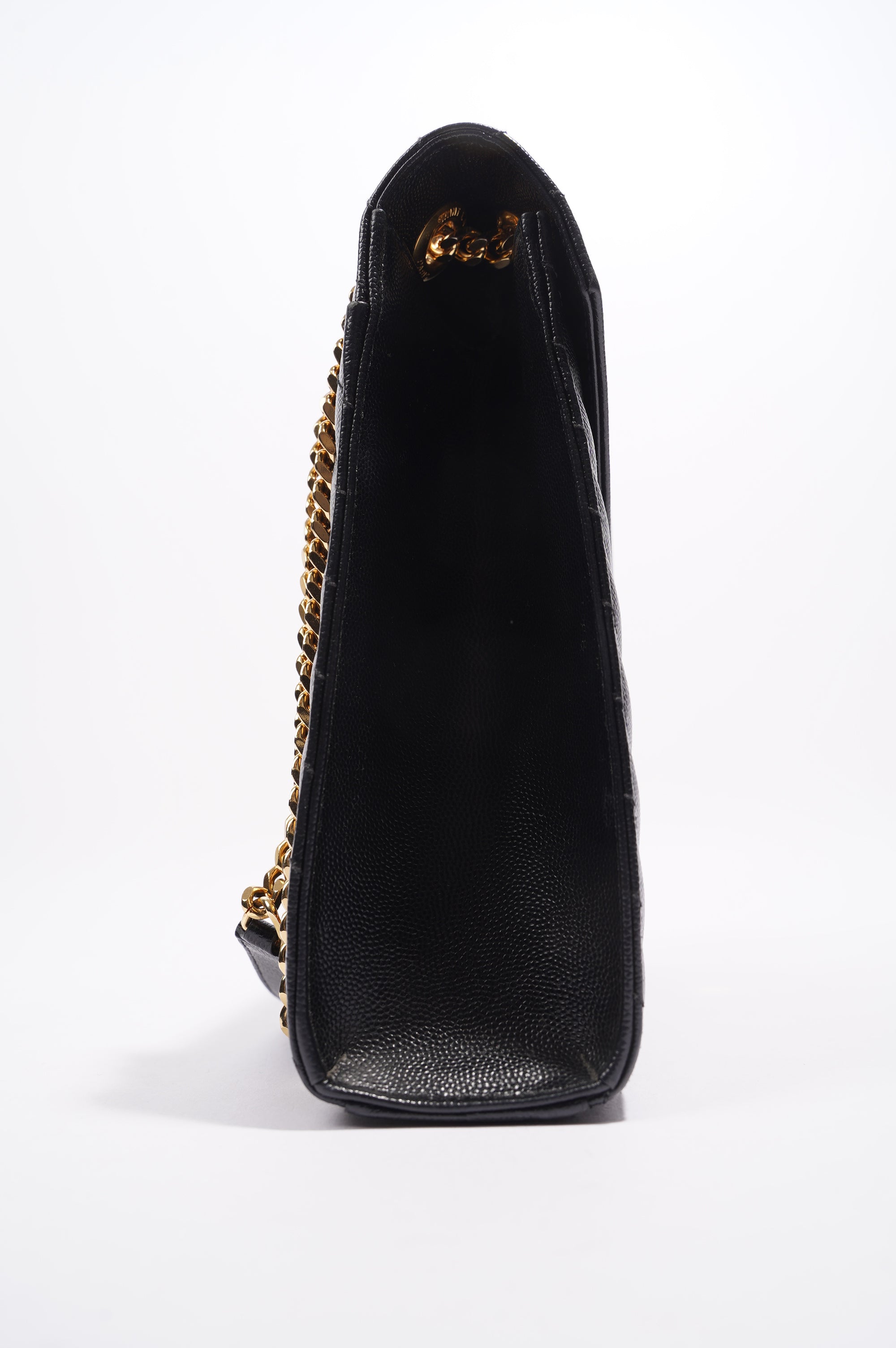 Saint Laurent Envelope Chain Flap Bag Black Matelasse Leather Large