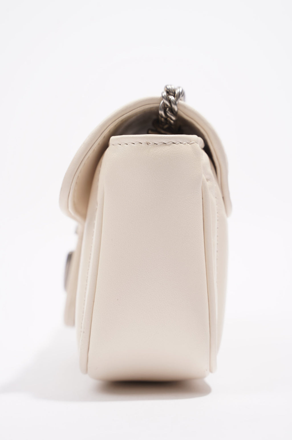 Gucci GG Marmont Super Mini Juniagrey Bag White Leather Mini