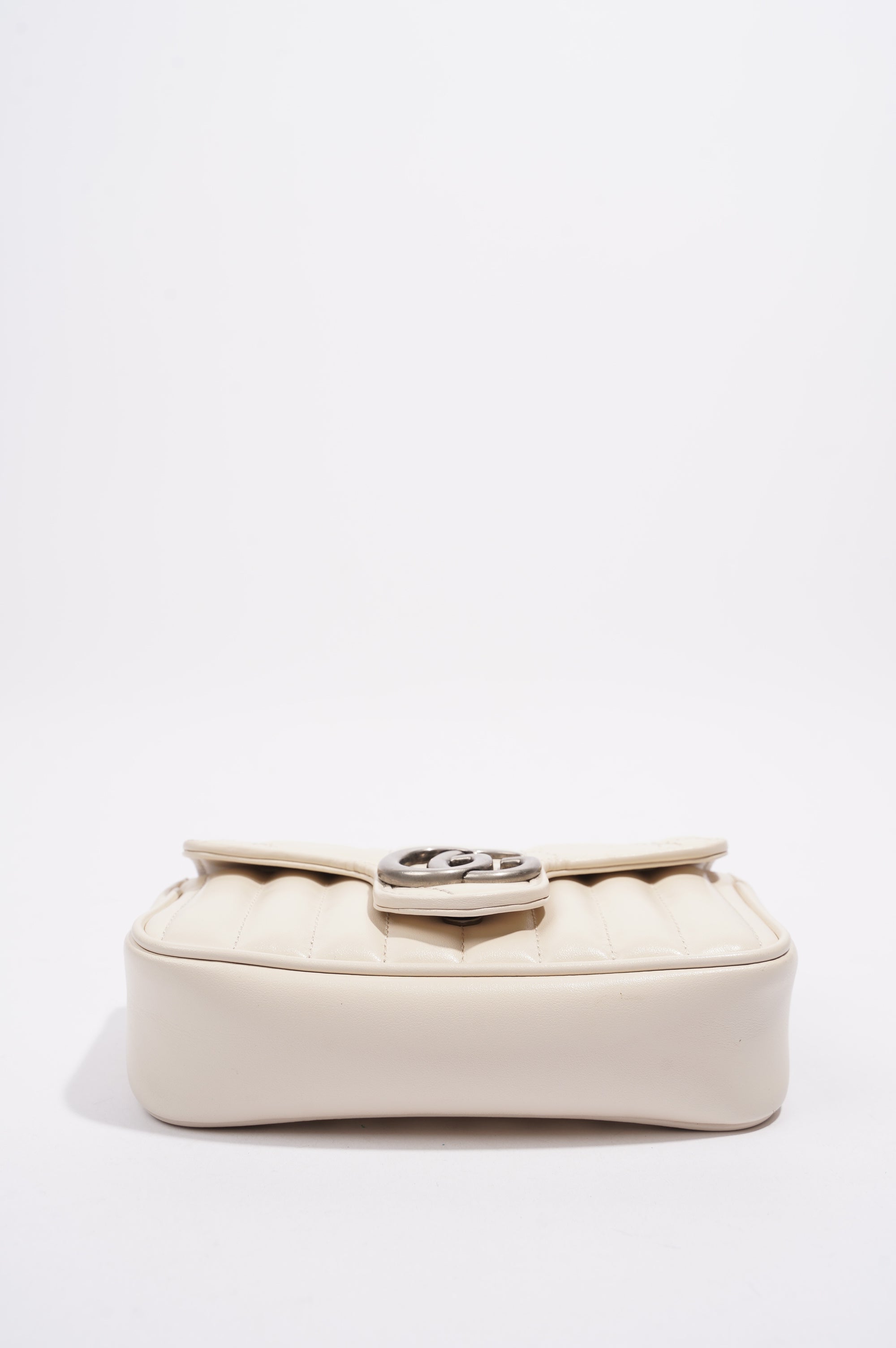Gucci GG Marmont Super Mini Juniagrey Bag White Leather Mini