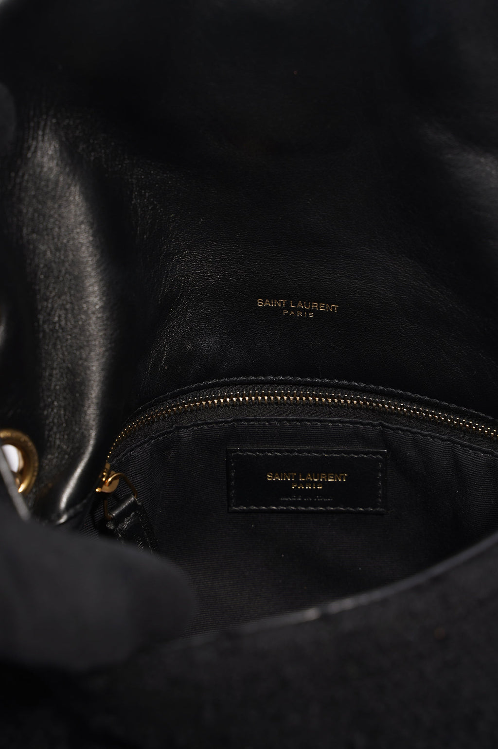 Saint Laurent Puffer Tweed Bag Black Tweed
