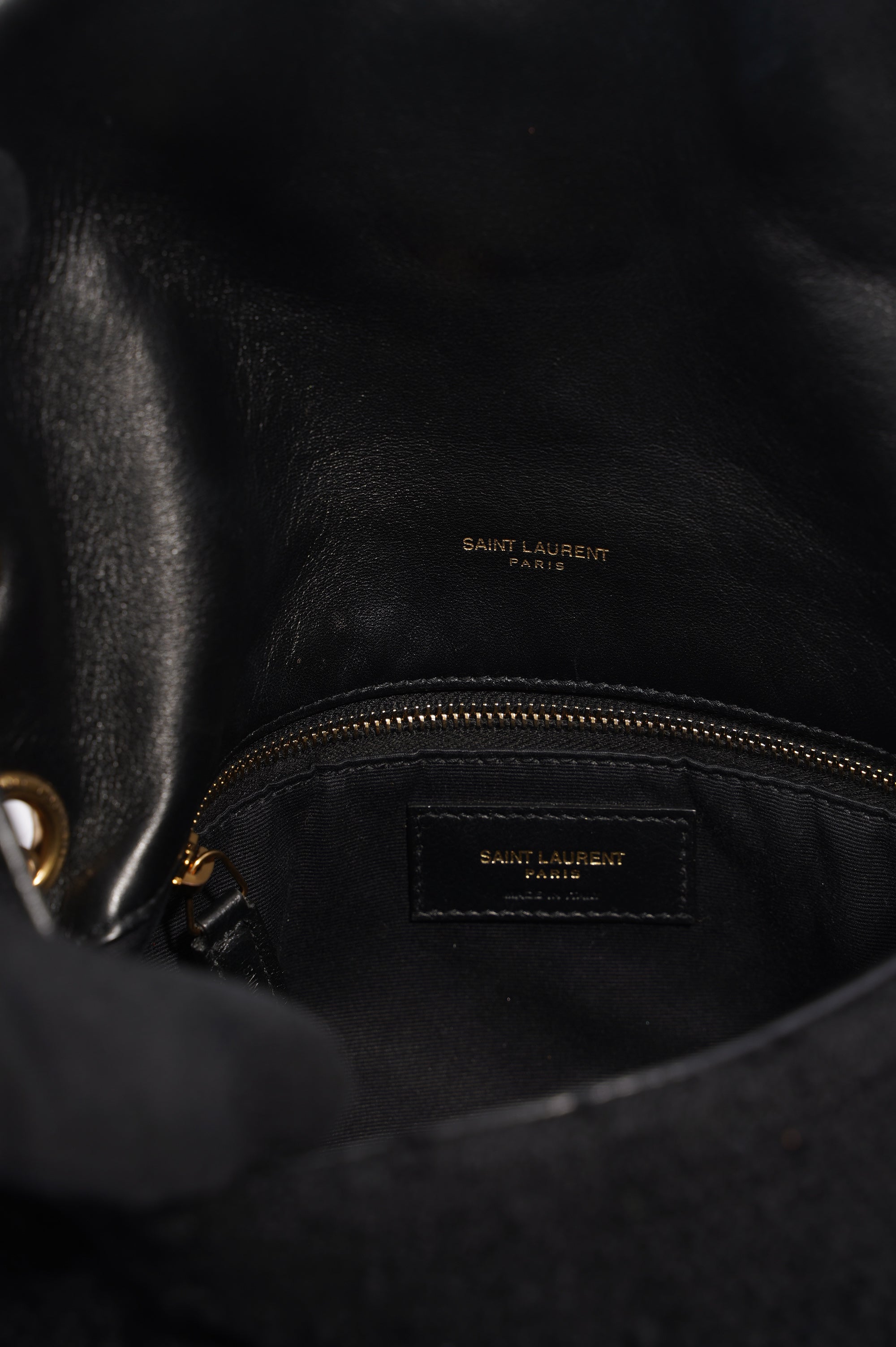 Saint Laurent Puffer Tweed Bag Black Tweed