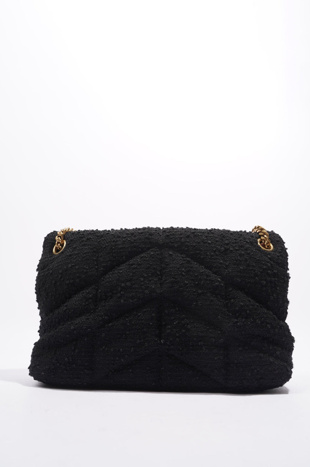 Saint Laurent Puffer Tweed Bag Black Tweed