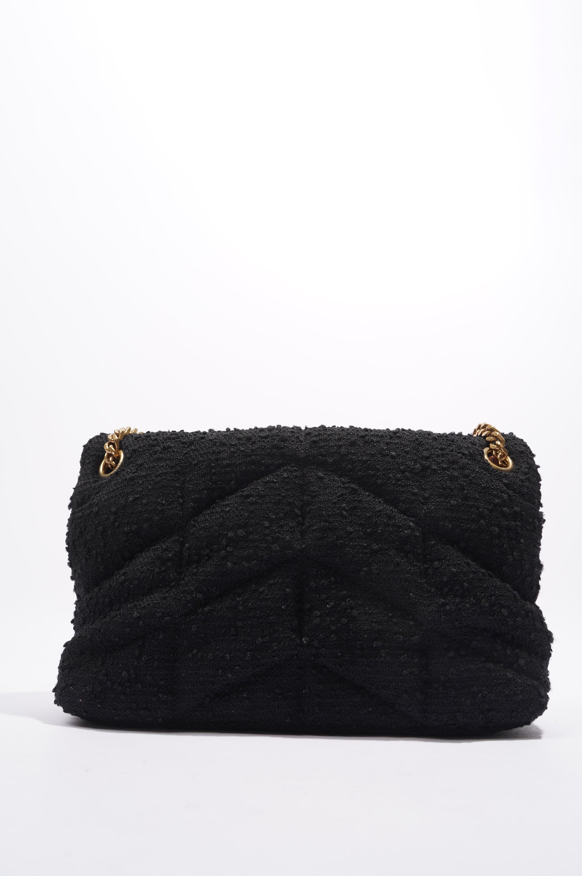 Saint Laurent Puffer Tweed Bag Black Tweed