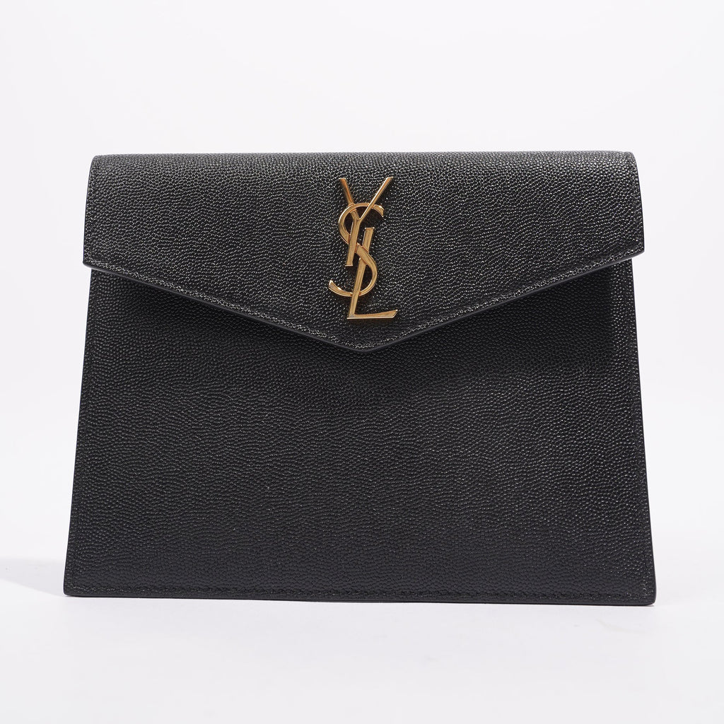 Saint Laurent Uptown Pouch Black Grained Leather Baby