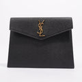 Saint Laurent Uptown Pouch Black Grained Leather Baby
