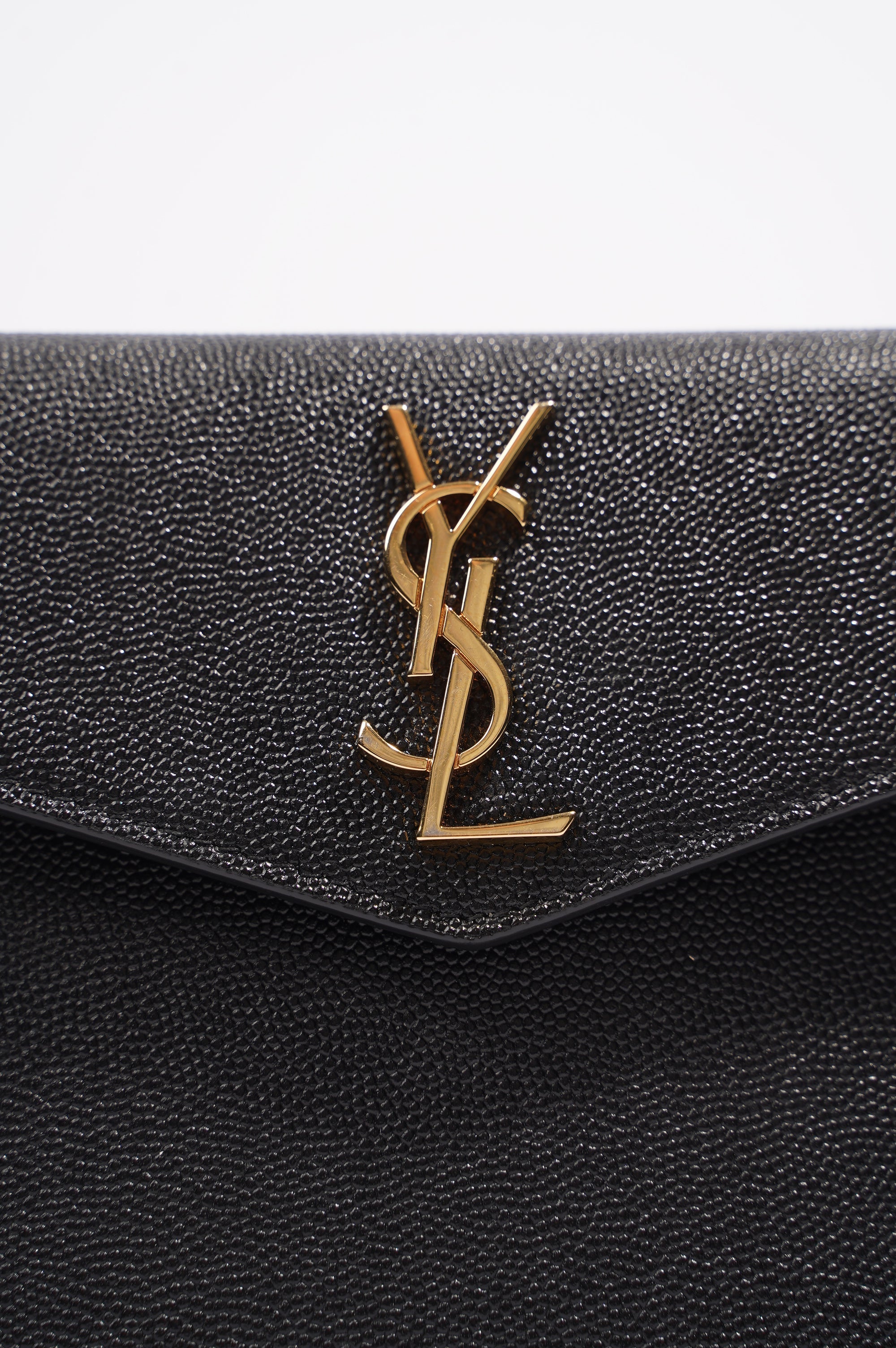 Saint Laurent Uptown Pouch Black Grained Leather Baby