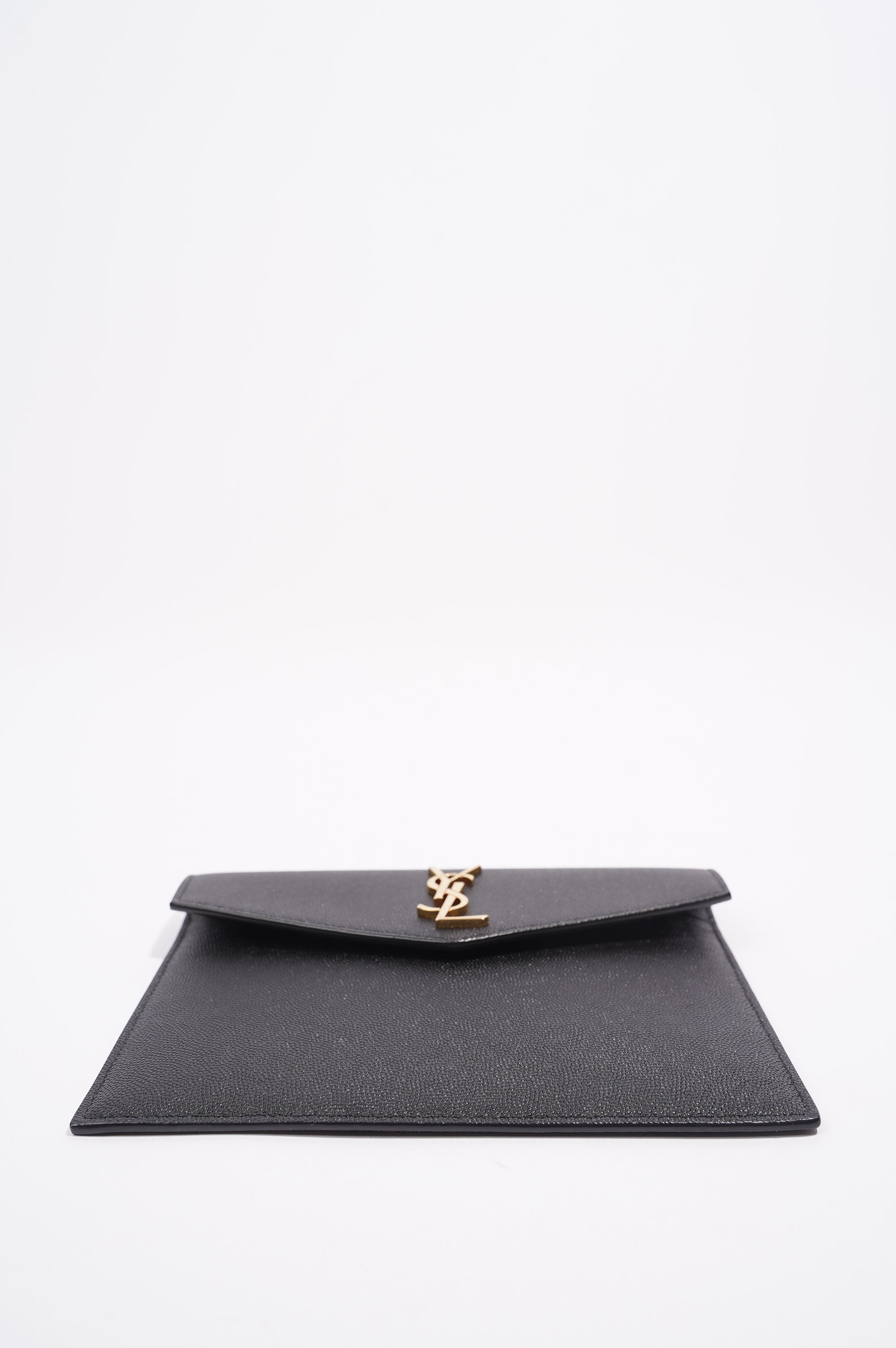 Saint Laurent Uptown Pouch Black Grained Leather Baby