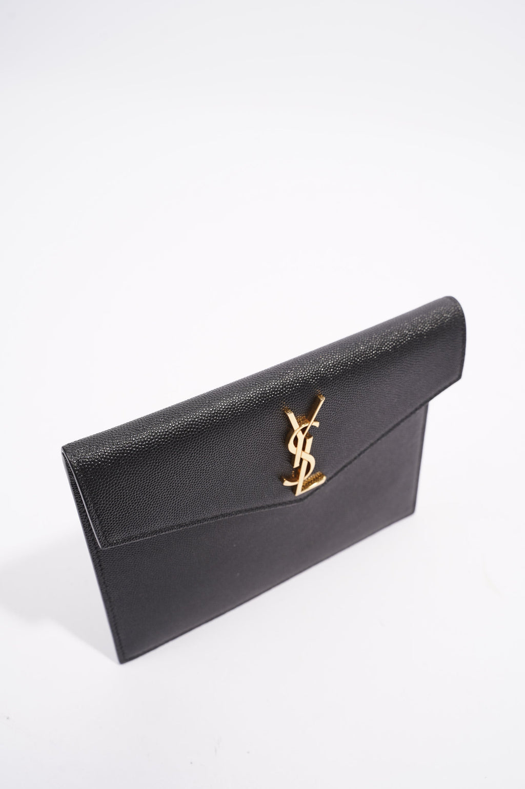 Saint Laurent Uptown Pouch Black Grained Leather Baby