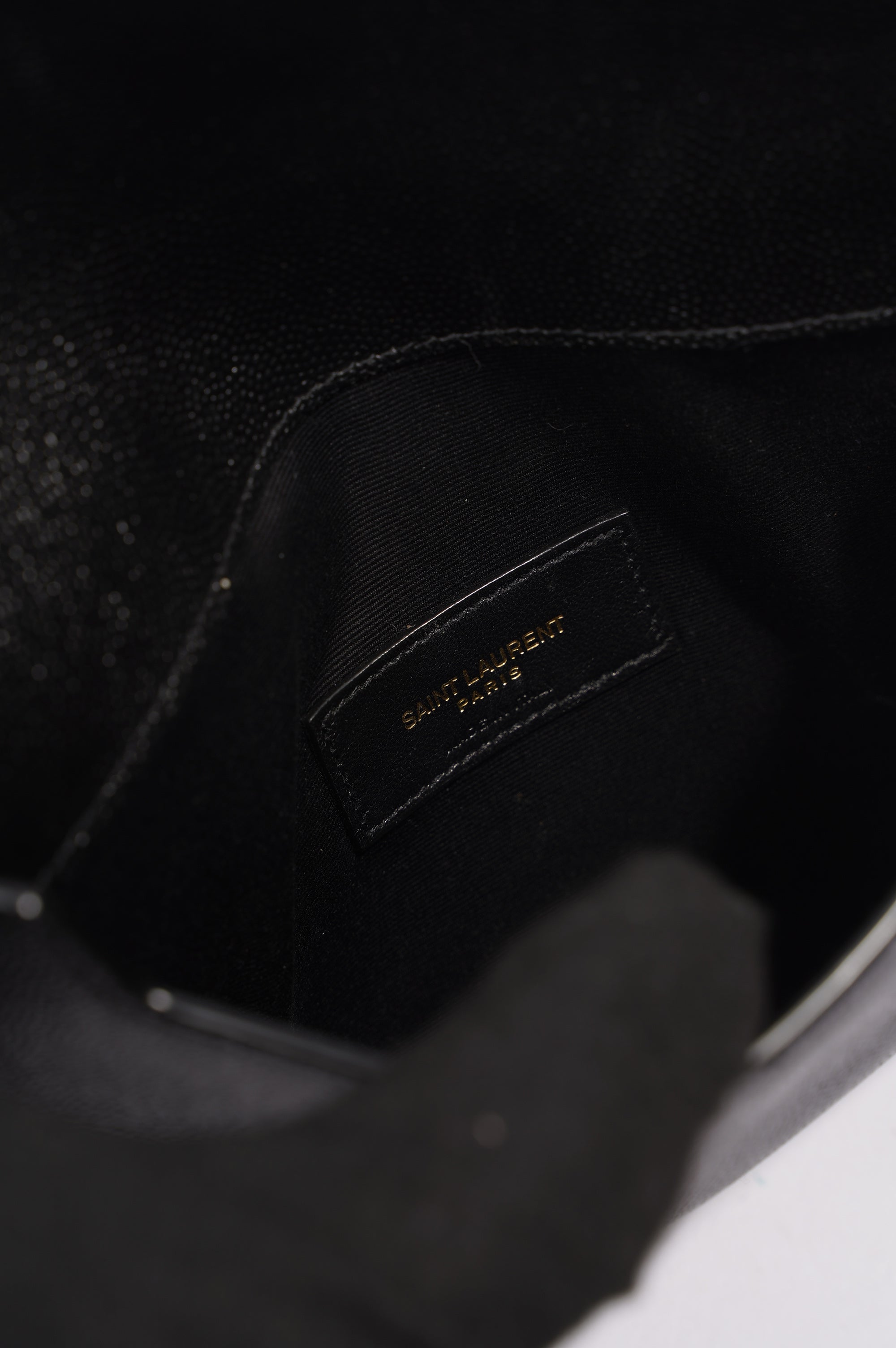 Saint Laurent Uptown Pouch Black Grained Leather Baby