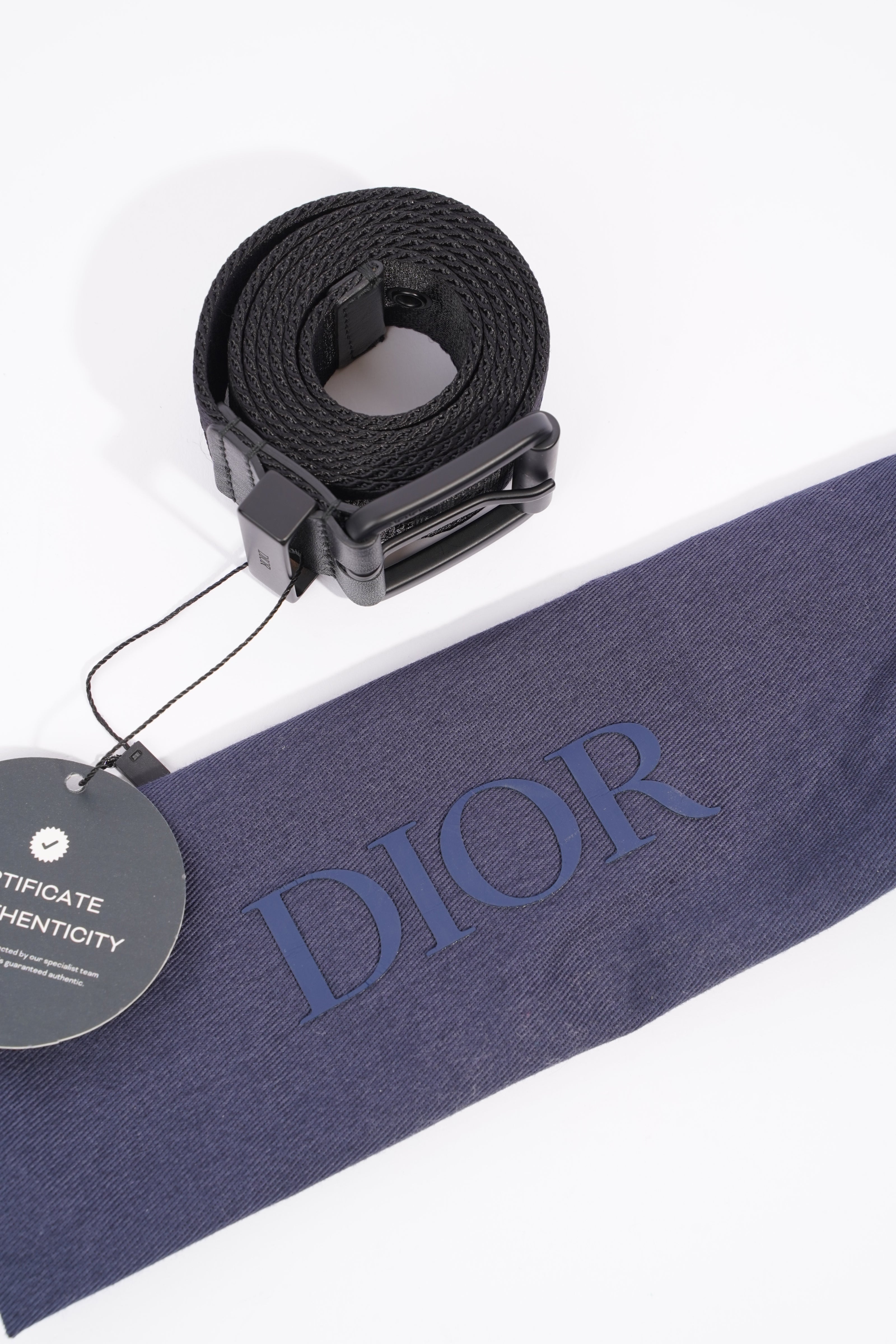 Christian Dior Canvas Belt Black Canvas 104cm