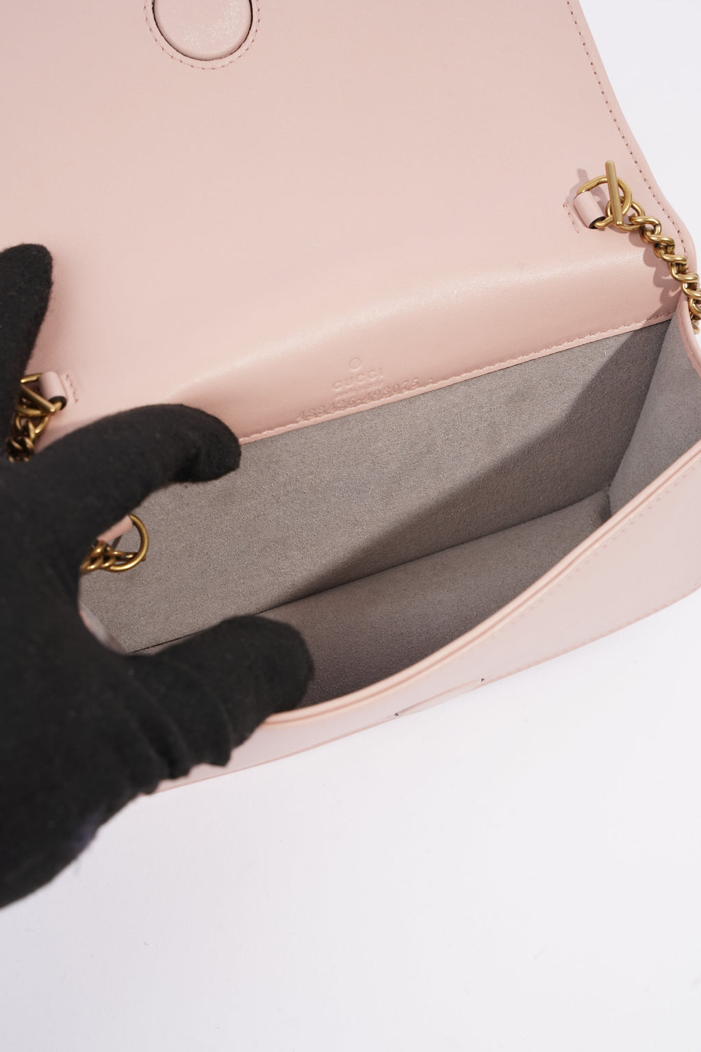 Gucci Marmont Chain Flap Pink Leather Mini