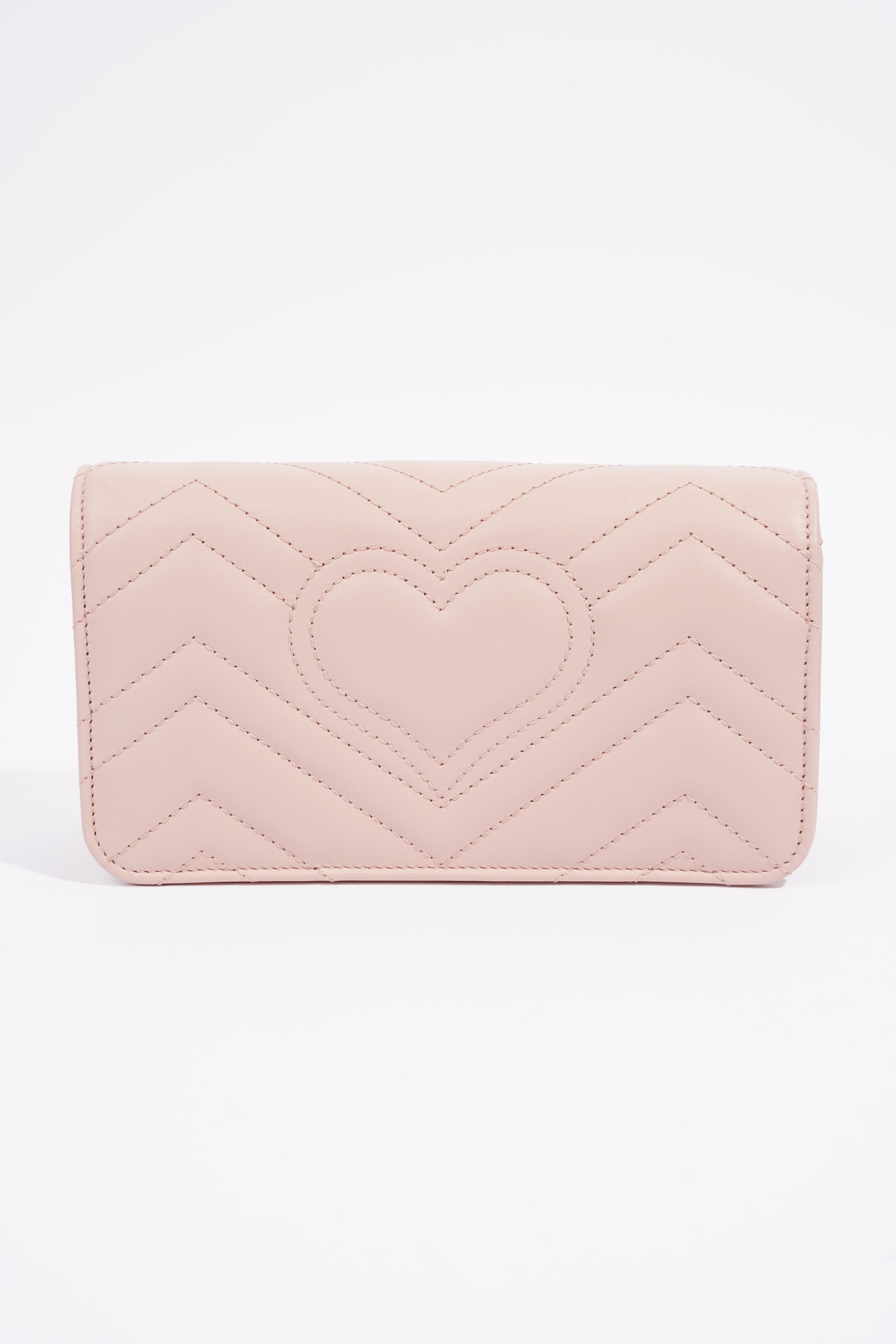 Gucci Marmont Chain Flap Pink Leather Mini