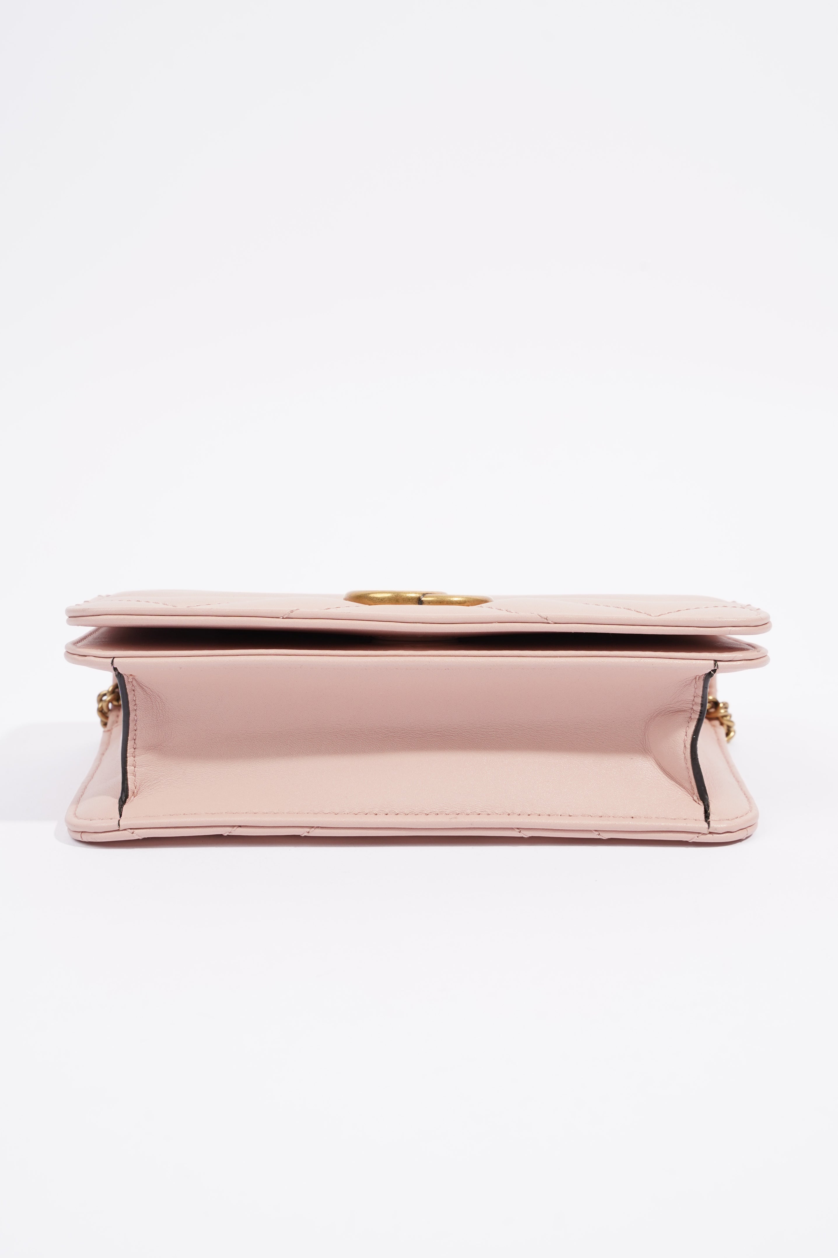Gucci Marmont Chain Flap Pink Leather Mini