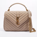 Saint Laurent College Bag Nude Lambskin Leather Small