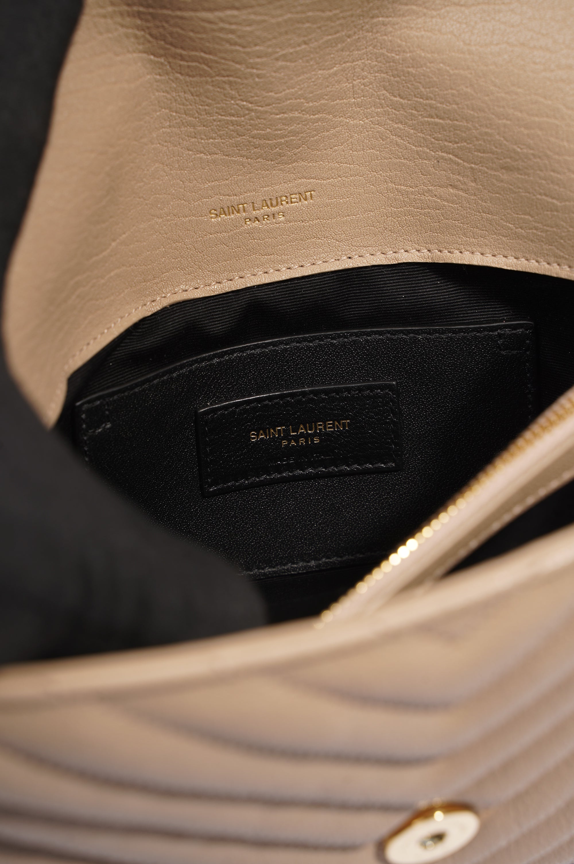 Saint Laurent College Bag Nude Lambskin Leather Small