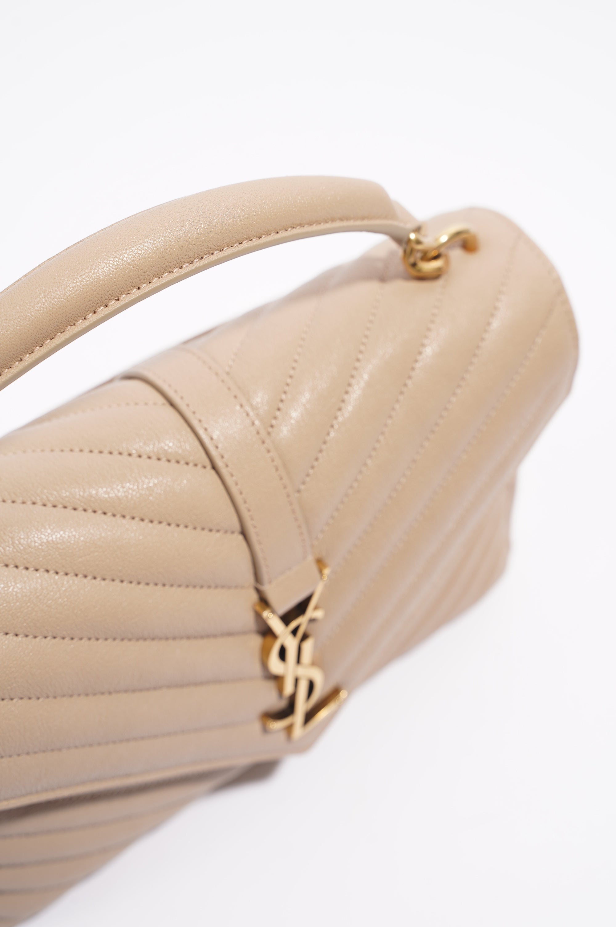 Saint Laurent College Bag Nude Lambskin Leather Small