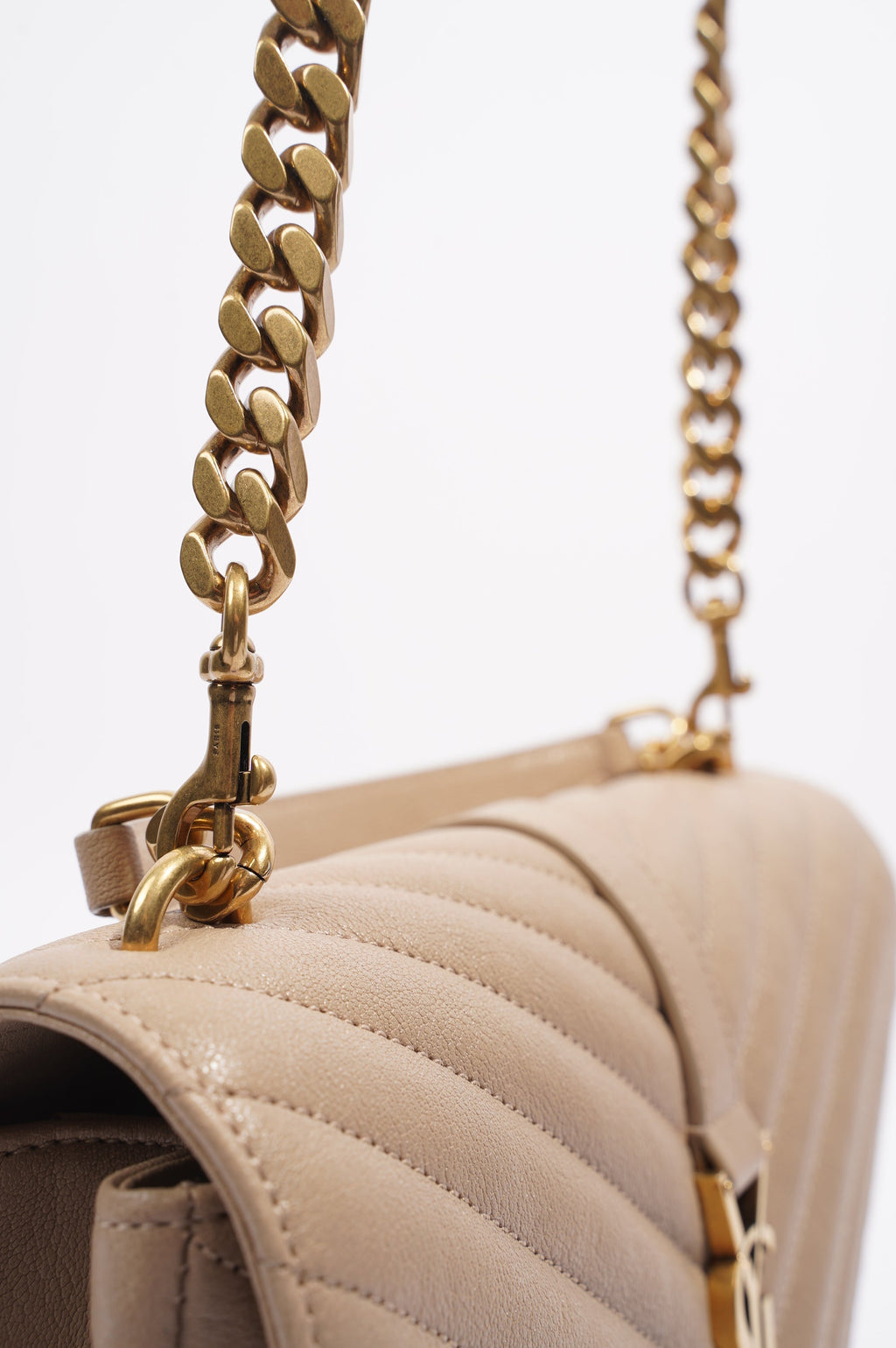Saint Laurent College Bag Nude Lambskin Leather Small