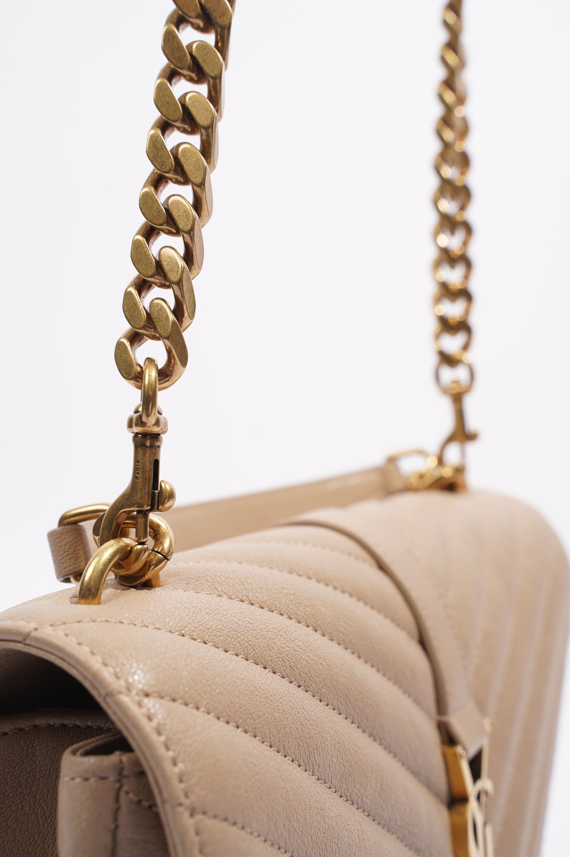 Saint Laurent College Bag Nude Lambskin Leather Small