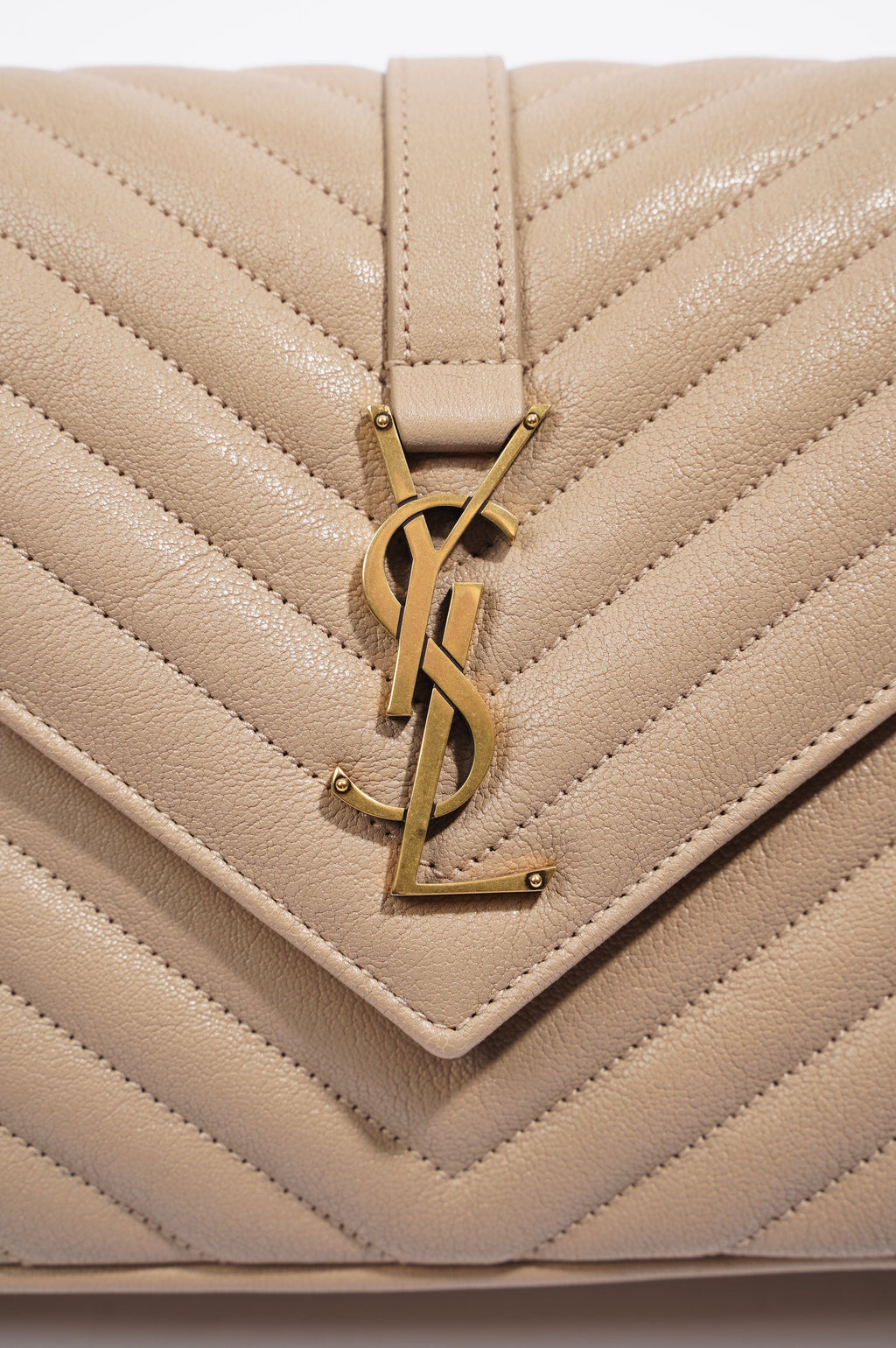 Saint Laurent College Bag Nude Lambskin Leather Small